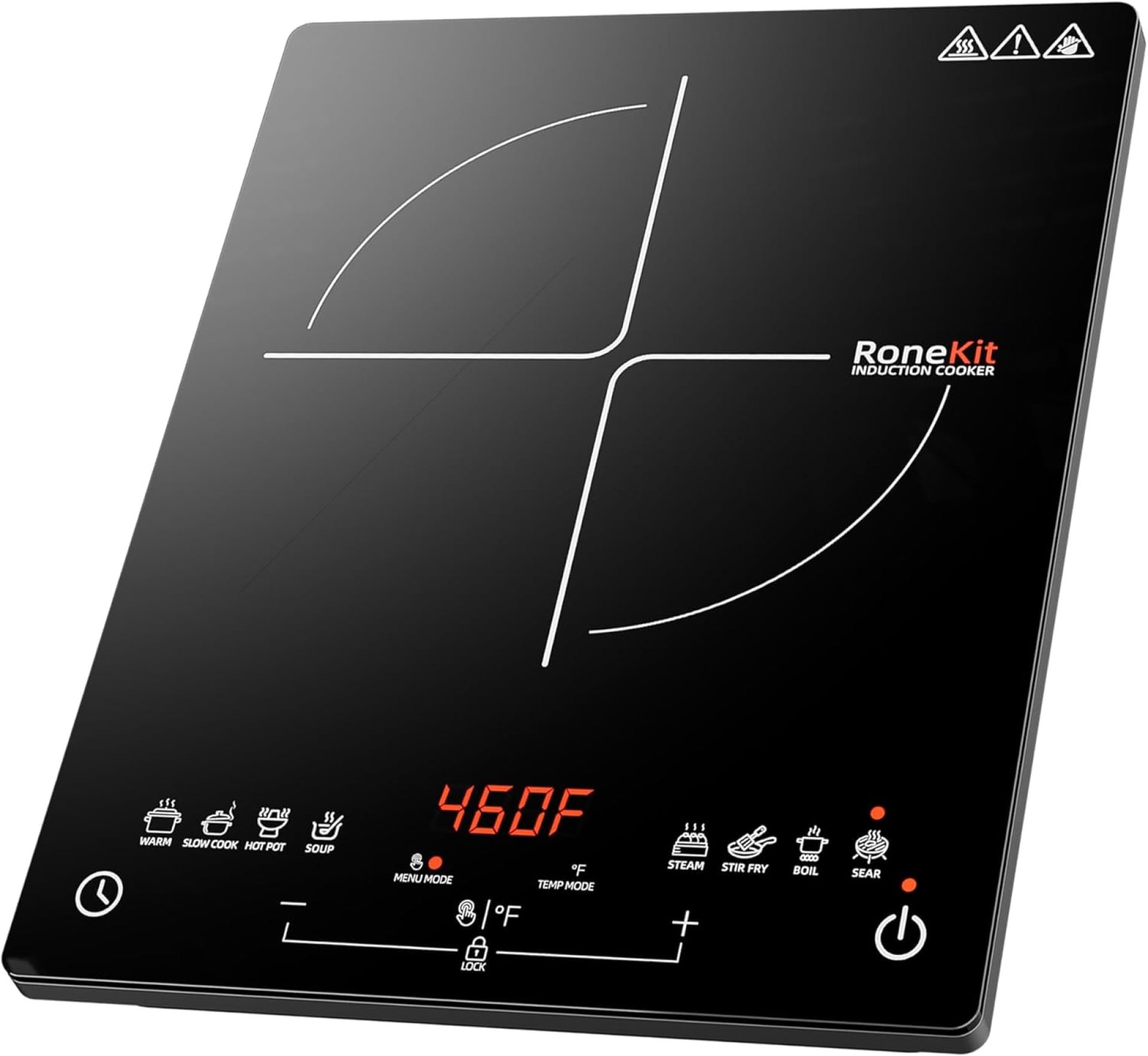 Induction Cooktop 1800W Portable Electric Stove Countertop, 8 Preset Functions & Temp Settings, 2 Cooking Modes, Timer, Child Lock for Tiny Kitchen, Apartment, Camping, RV Countertop Burner Induction Cooktop 1800W Portable Electric Stove Countertop, 8 Preset Functions & Temp Settings, 2 Cooking Modes, Timer, Child Lock for Tiny Kitchen, Apartment, Camping, RV Countertop Burner