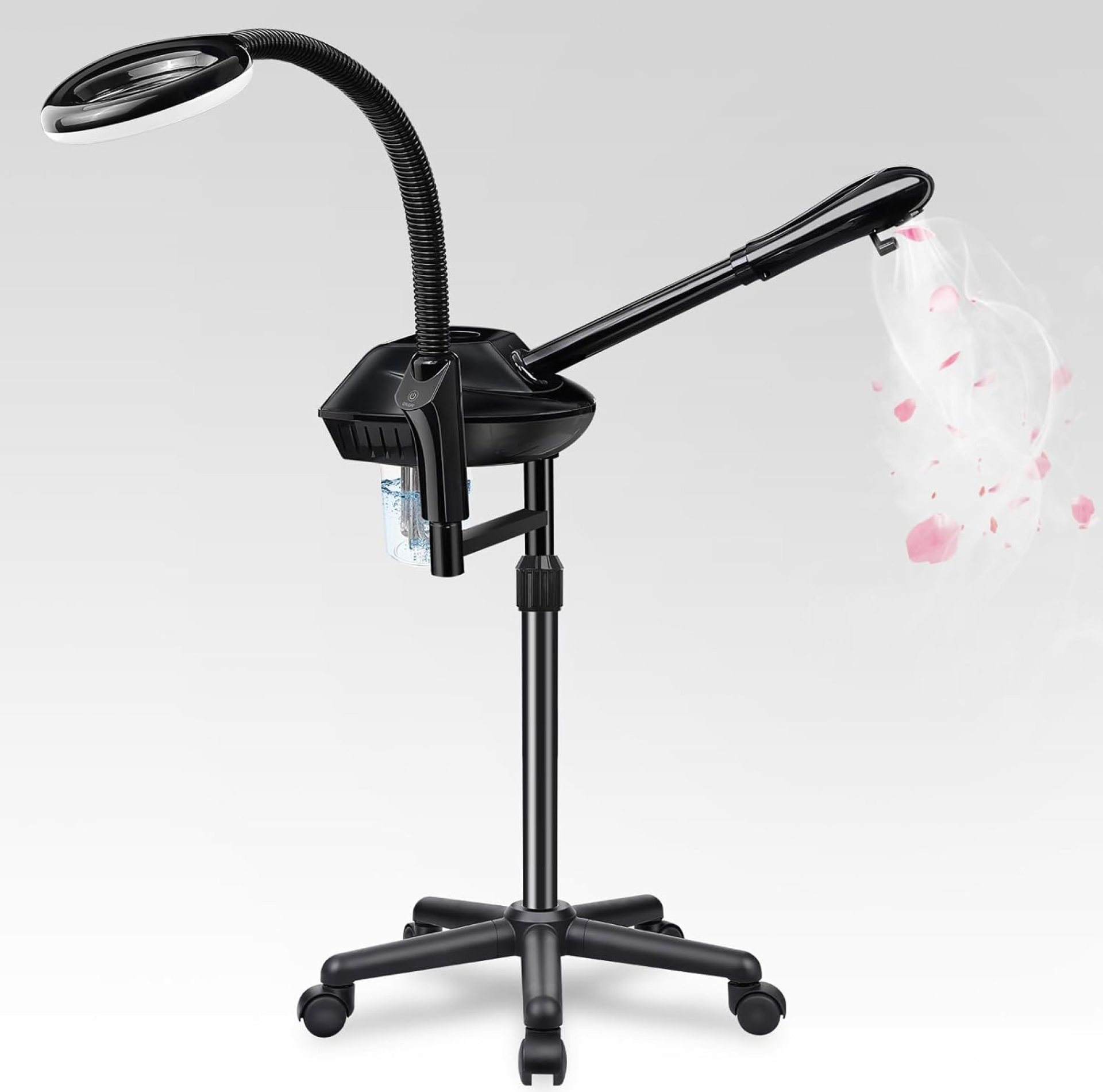 Facial Steamer for Ozone Humidifier Atomizer Attach 5× Magnifier and Light, Professional Face Steamer Clean Skin Firming Pores and Moisturizing Suitable for a Beauty, Spa, at Home Facial Steamer for Ozone Humidifier Atomizer Attach 5× Magnifier and Light, Professional Face Steamer Clean Skin Firming Pores and Moisturizing Suitable for a Beauty, Spa, at Home