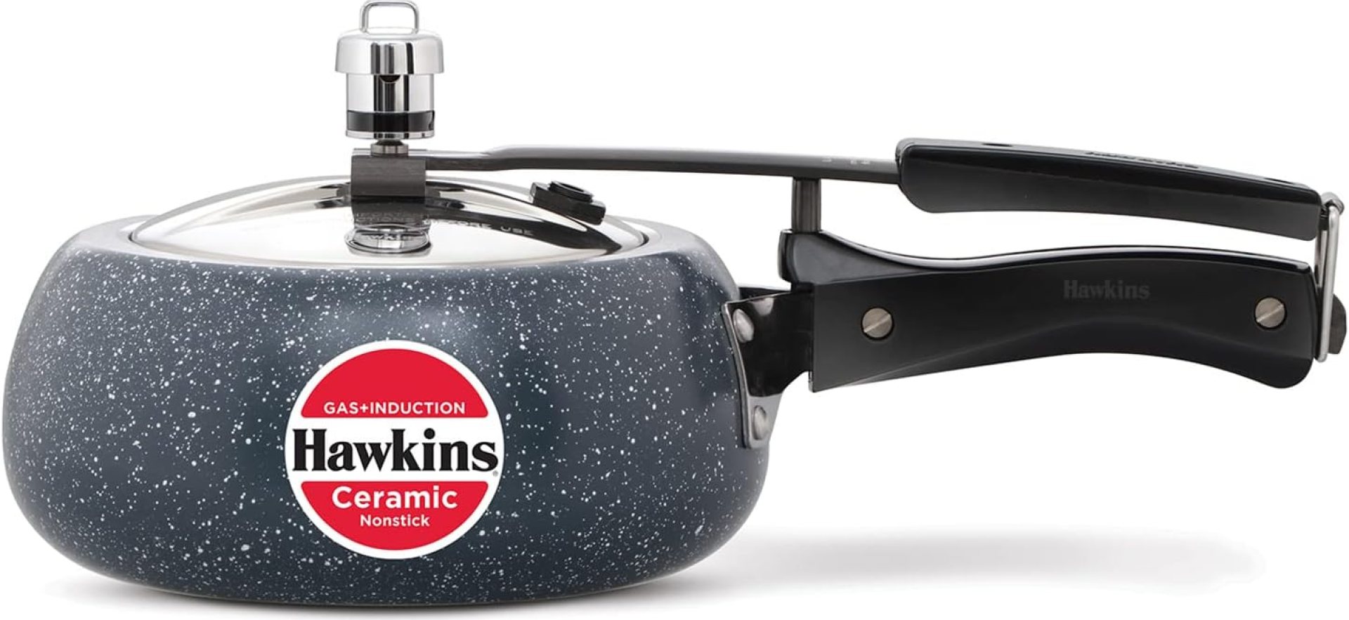 Hawkins Ceramic Nonstick Pressure Cooker, Induction Inner Lid Cooker, Granite Contura shaped Cooker, Best Cooker, Blue ICC20 2 Litre Hawkins Ceramic Nonstick Pressure Cooker, Induction Inner Lid Cooker, Granite Contura shaped Cooker, Best Cooker, Blue ICC20 2 Litre