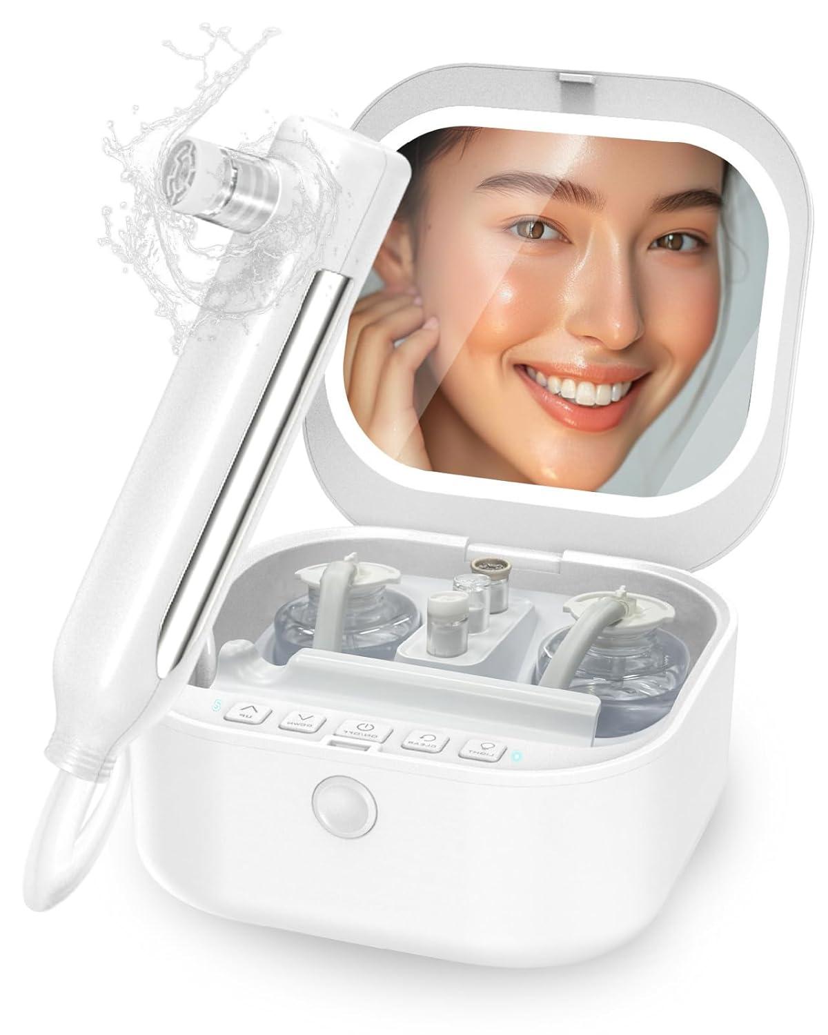 kingdo 4-in-1 Microdermabrasion Machine Professional-Gentle Exfoliator, Hydrating Mist, Pore Vacuum & LED Mirror-At-Home Spa Beauty Device for Sensitive Skin kingdo 4-in-1 Microdermabrasion Machine Professional-Gentle Exfoliator, Hydrating Mist, Pore Vacuum & LED Mirror-At-Home Spa Beauty Device for Sensitive Skin