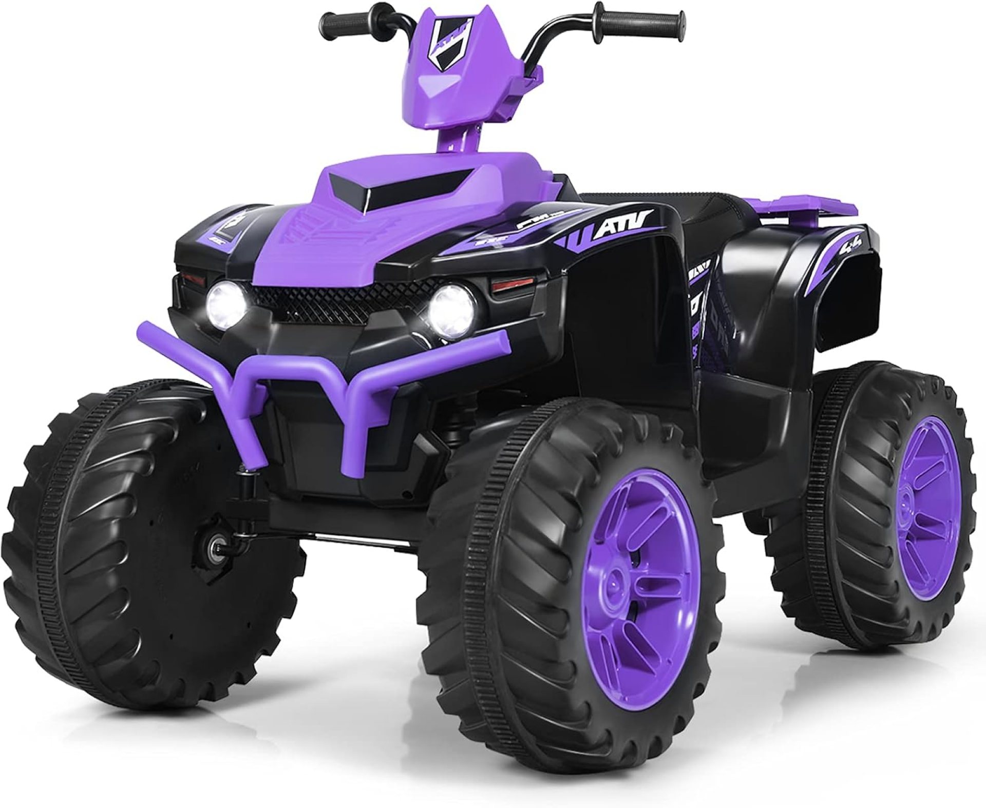Costzon Kids ATV, 12V Battery Powered Electric Vehicle w/LED Lights, High & Low Speed, Horn, Music, USB, Treaded Tires, Ride on Car 4 Wheeler Quad for Boys & Girls Gift, Ride on ATV (Purple) Costzon Kids ATV, 12V Battery Powered Electric Vehicle w/LED Lights, High & Low Speed, Horn, Music, USB, Treaded Tires, Ride on Car 4 Wheeler Quad for Boys & Girls Gift, Ride on ATV (Purple)