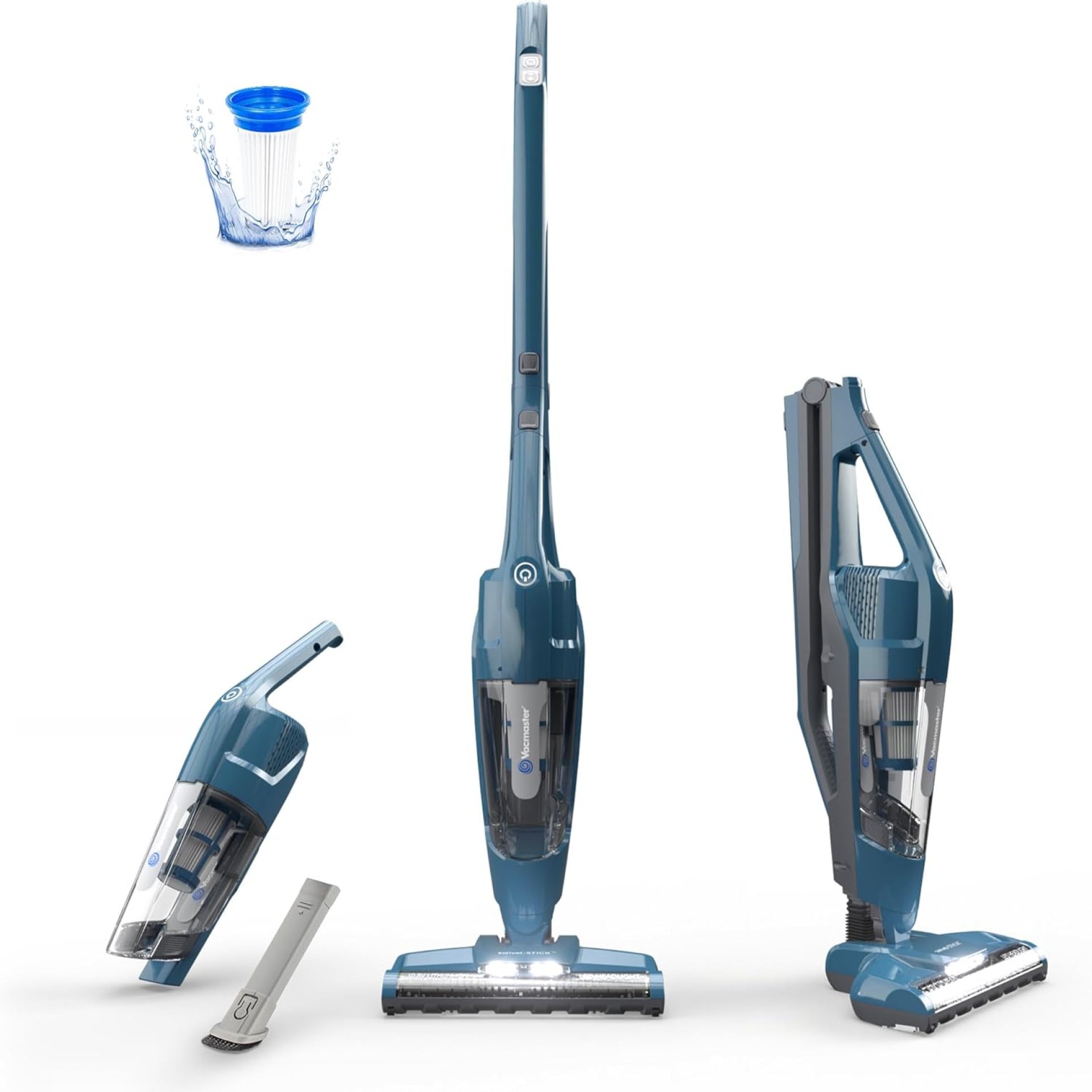 Vacmaster Portable 10.8V 2-in-1 Cordless Stick Lightweight Vacuum Cleaner with 2-Speed Power Control and LED Headlight for Hardwood Floor, Carpet & Pet Hair, Blue Vacmaster Portable 10.8V 2-in-1 Cordless Stick Lightweight Vacuum Cleaner with 2-Speed Power Control and LED Headlight for Hardwood Floor, Carpet & Pet Hair, Blue