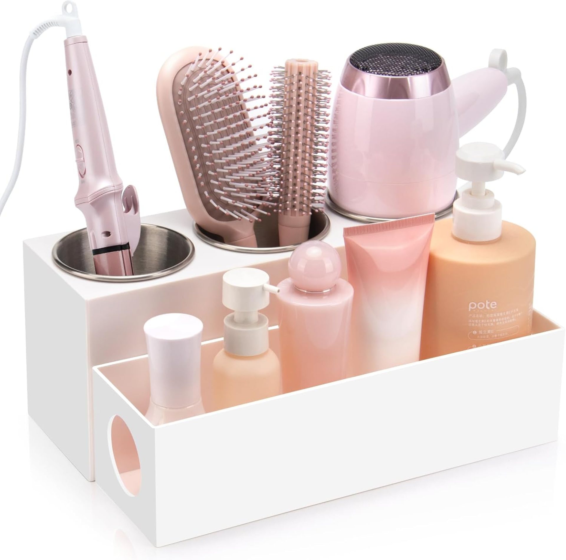 Hair Tool Organizer – Bathroom Vanity Organizers and Storage, Hair Styling Accessories Hot Tools Organizer Hair Dryer, Blow Dryer, Curling Iron, Flat Iron, Hair Straightener, White Hair Tool Organizer – Bathroom Vanity Organizers and Storage, Hair Styling Accessories Hot Tools Organizer Hair Dryer, Blow Dryer, Curling Iron, Flat Iron, Hair Straightener, White