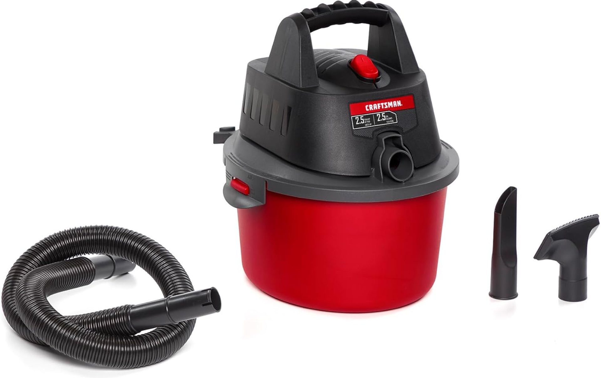 CRAFTSMAN CMXEVBE17250 2.5 Gallon 2.5 Peak HP Wet Dry Vac, Portable Shop Vacuum Wet and Dry with Filter Bag, Hose and Attachments for Cleaning in The Home CRAFTSMAN CMXEVBE17250 2.5 Gallon 2.5 Peak HP Wet Dry Vac, Portable Shop Vacuum Wet and Dry with Filter Bag, Hose and Attachments for Cleaning in The Home