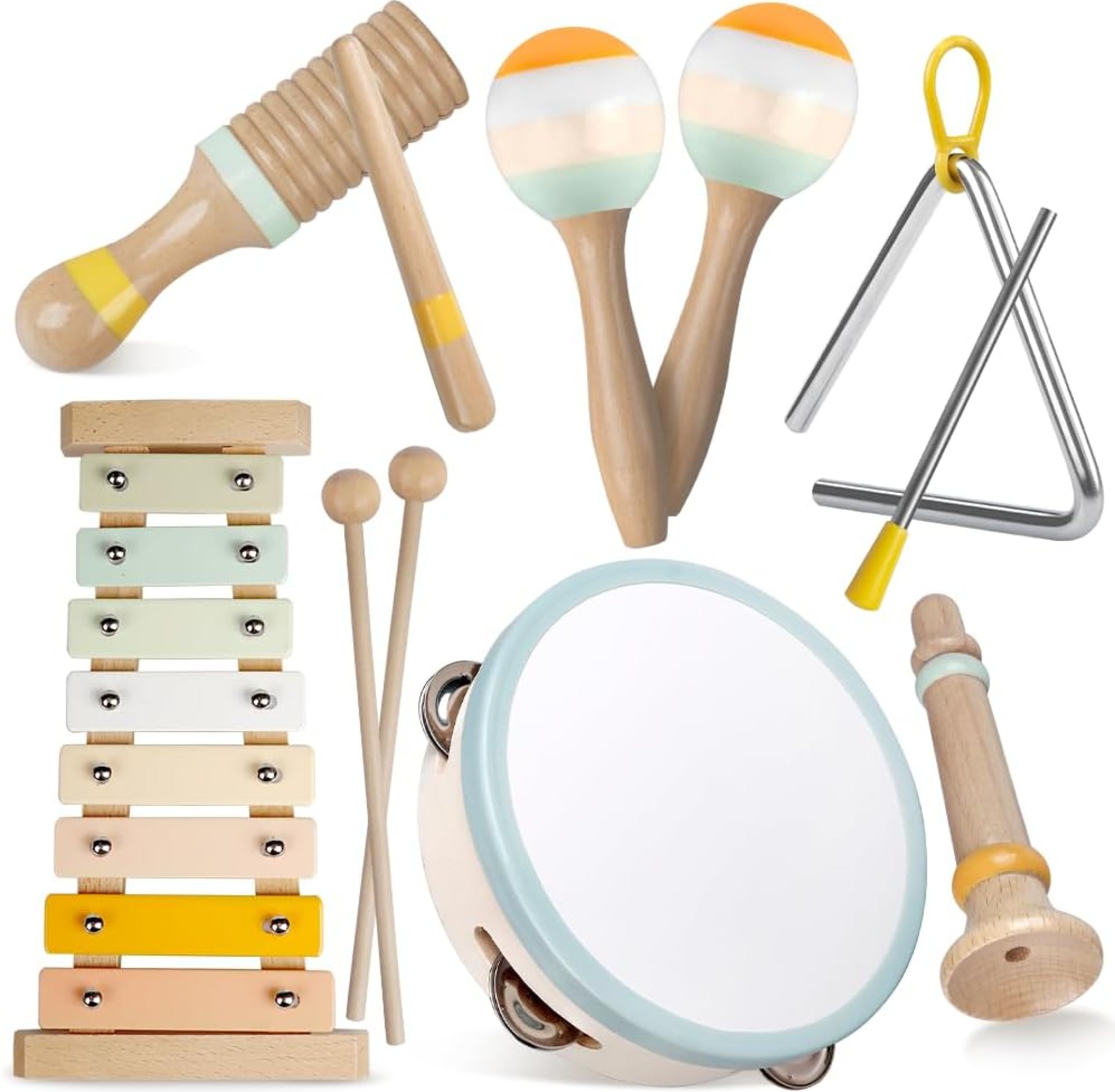 Baby Musical Instruments-Montessori Wooden Toys for Toddlers 1-3,Neutral Colors Percussion Instruments Set with Modern Boho Xylophone for Kids Preschool Educational 3+ Baby Musical Instruments-Montessori Wooden Toys for Toddlers 1-3,Neutral Colors Percussion Instruments Set with Modern Boho Xylophone for Kids Preschool Educational 3+