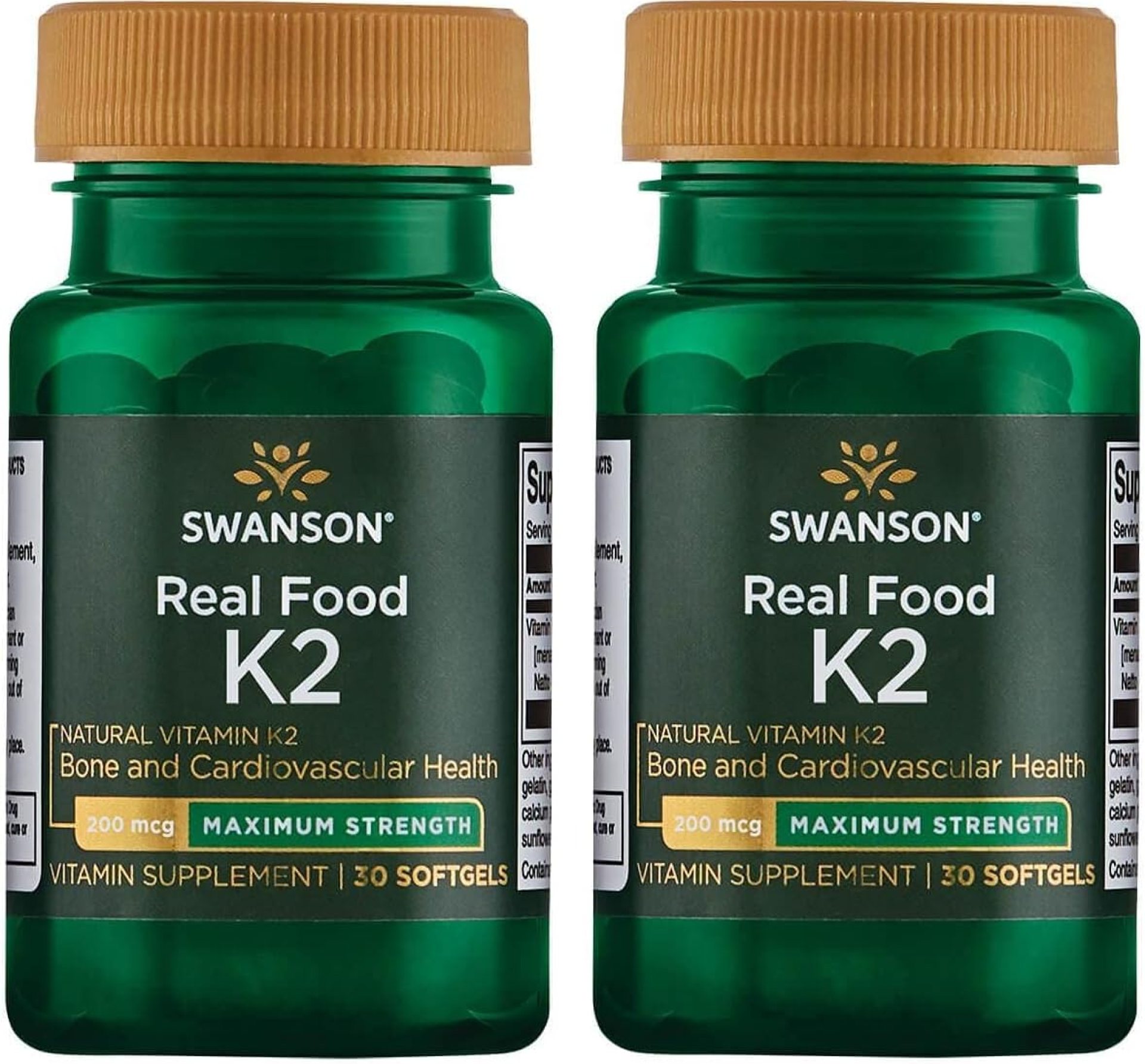 Swanson Maximum Strength Vitamin K2 (Menaquinone-7)-Vitamin Supplement Supporting Cardiovascular and Bone Health-Made from Japanese Natto to Help Regulate Calcium (30 Softgels, 200mcg Each) (2 Pack) Swanson Maximum Strength Vitamin K2 (Menaquinone-7)-Vitamin Supplement Supporting Cardiovascular and Bone Health-Made from Japanese Natto to Help Regulate Calcium (30 Softgels, 200mcg Each) (2 Pack)