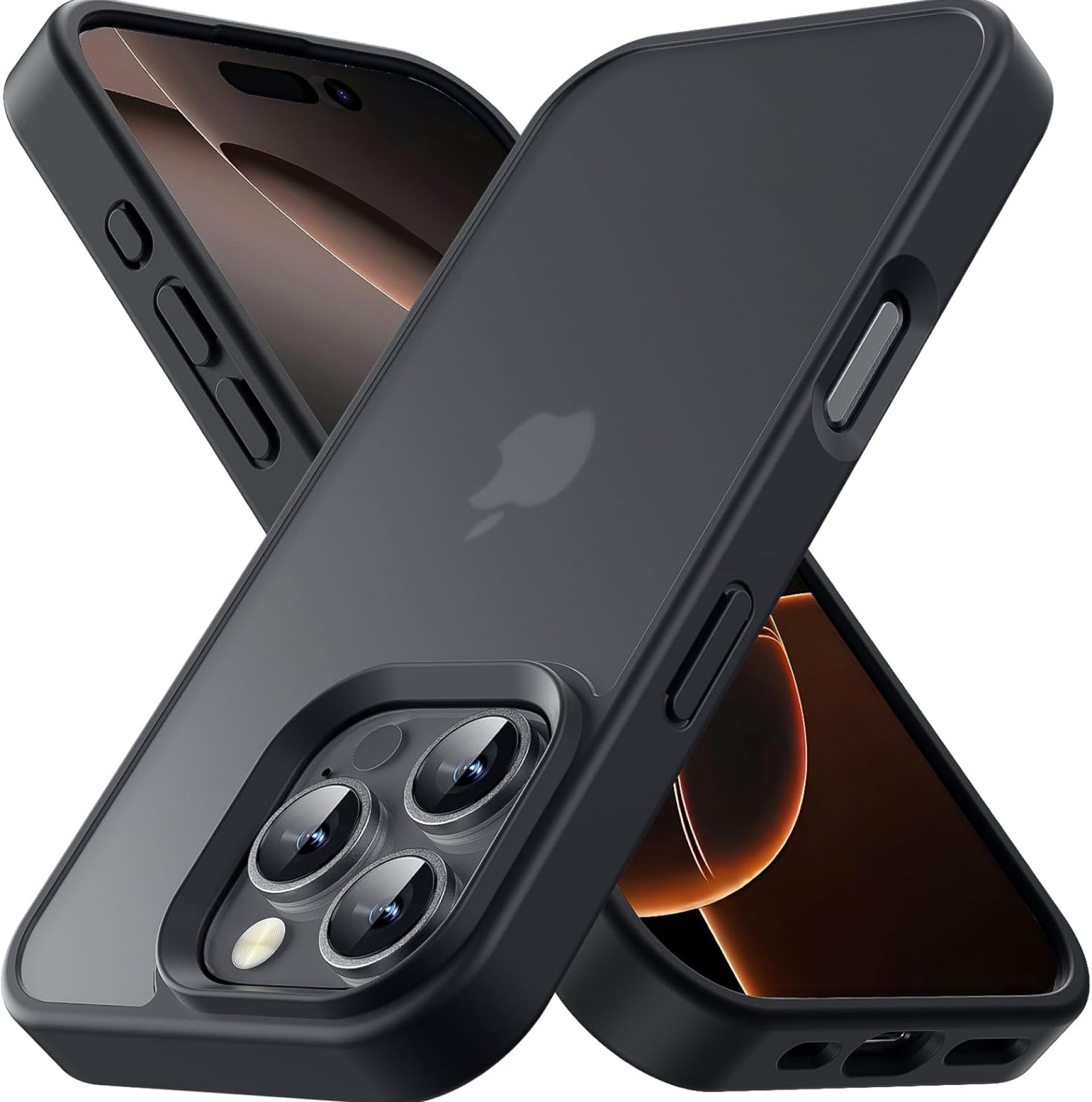 for iPhone 16 Pro Max Phone Case, Shockproof for iPhone 16 Pro Max Case, Military Grade Drop Protection, Protective Hard Back Slim Translucent Cover, Black for iPhone 16 Pro Max Phone Case, Shockproof for iPhone 16 Pro Max Case, Military Grade Drop Protection, Protective Hard Back Slim Translucent Cover, Black