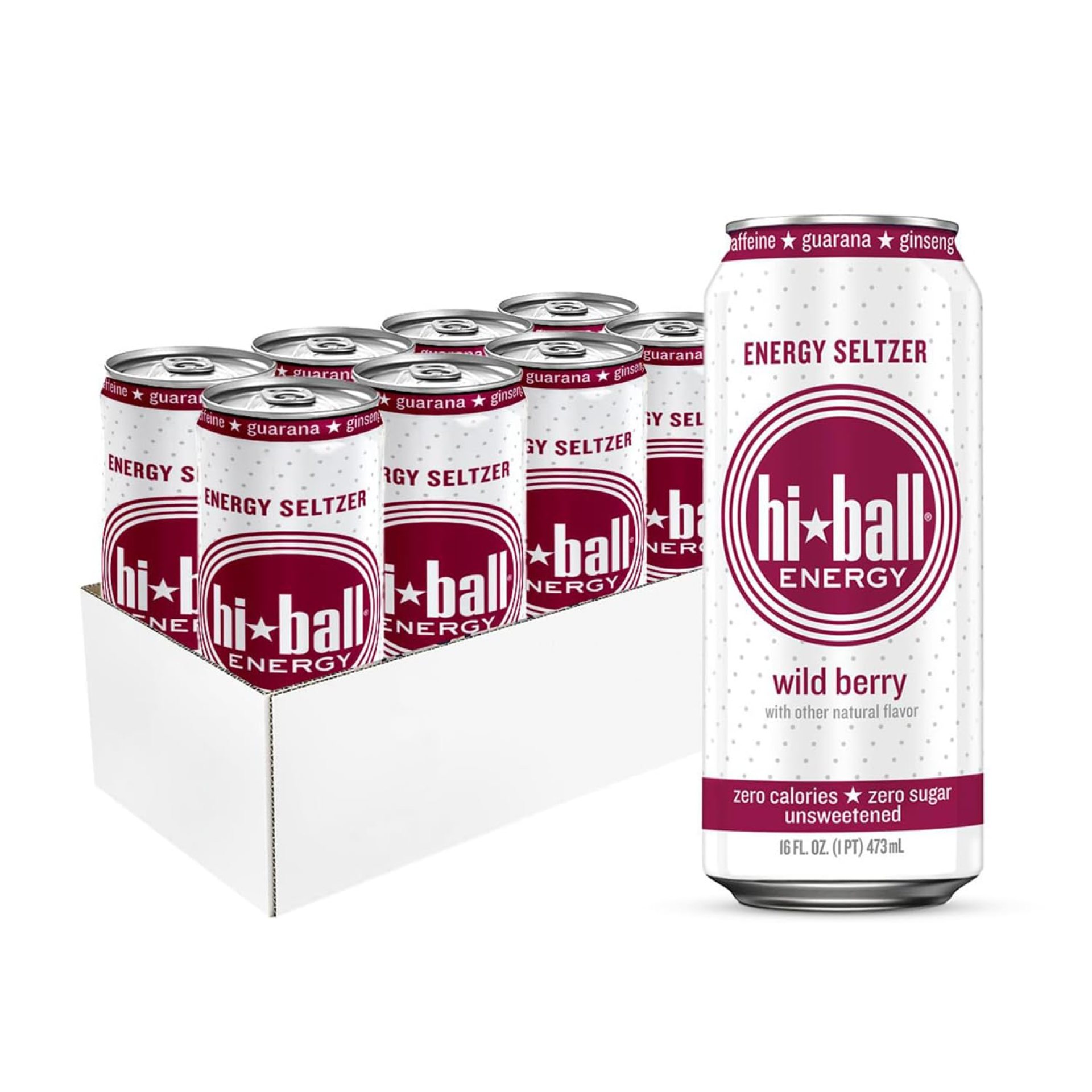 Hiball Clean Energy Drink – Wild Berry – Zero Sugar, Zero Calorie Sparkling Water with 160mg Organic Caffeine, 50mg Organic Ginseng, 50mg Organic Guarana and B Vitamins – 16 fl oz (8-Pack) Hiball Clean Energy Drink – Wild Berry – Zero Sugar, Zero Calorie Sparkling Water with 160mg Organic Caffeine, 50mg Organic Ginseng, 50mg Organic Guarana and B Vitamins – 16 fl oz (8-Pack)