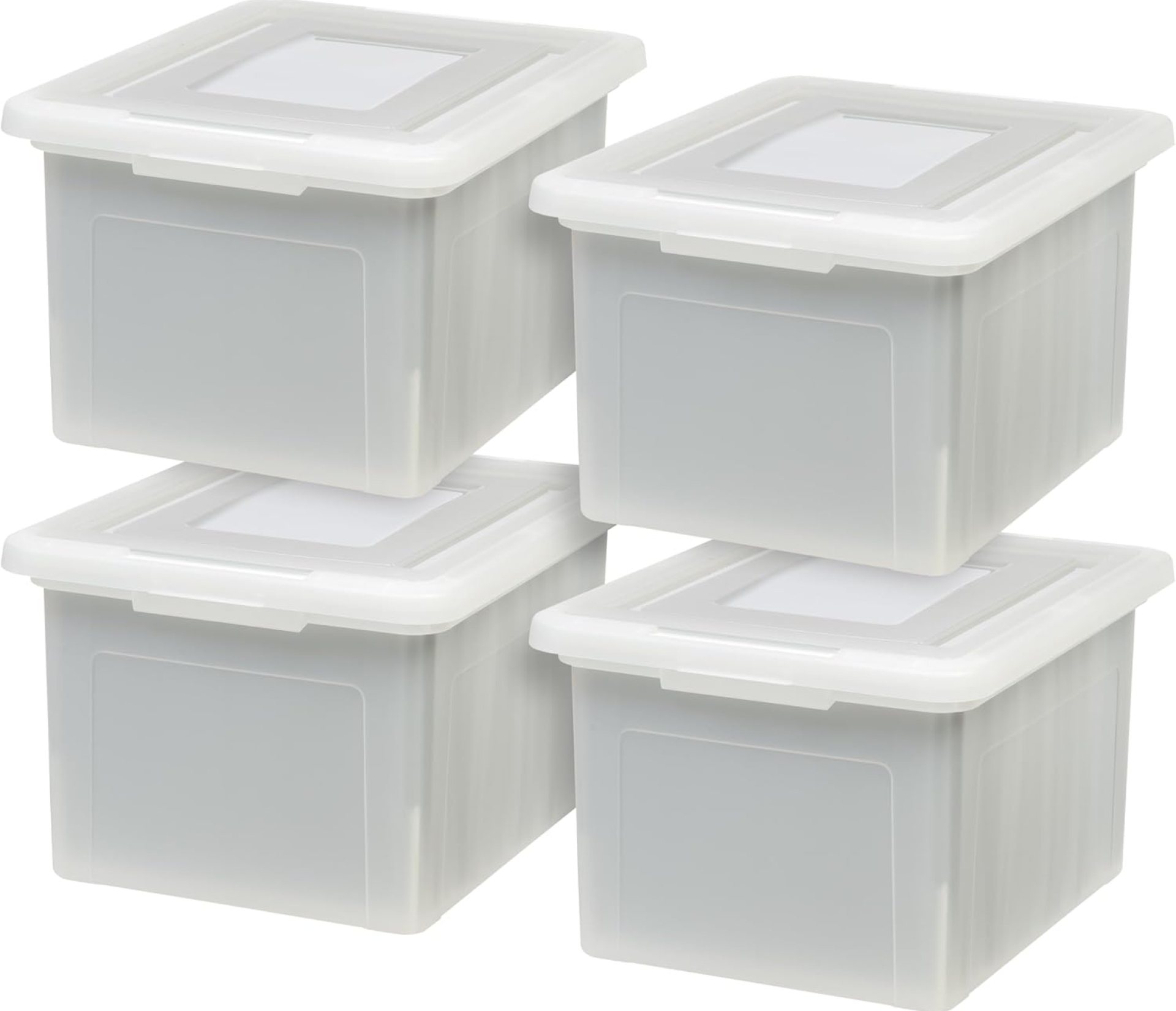 IRIS USA File Box, Plastic File Organizer with Lids for Letter/Legal File, Portable Document Box For Moving, Storage Bin with Durable and Secure Lid, Stackable Nestable BPA-Free, Pearl 35 Qt. 4 Pack IRIS USA File Box, Plastic File Organizer with Lids for Letter/Legal File, Portable Document Box For Moving, Storage Bin with Durable and Secure Lid, Stackable Nestable BPA-Free, Pearl 35 Qt. 4 Pack