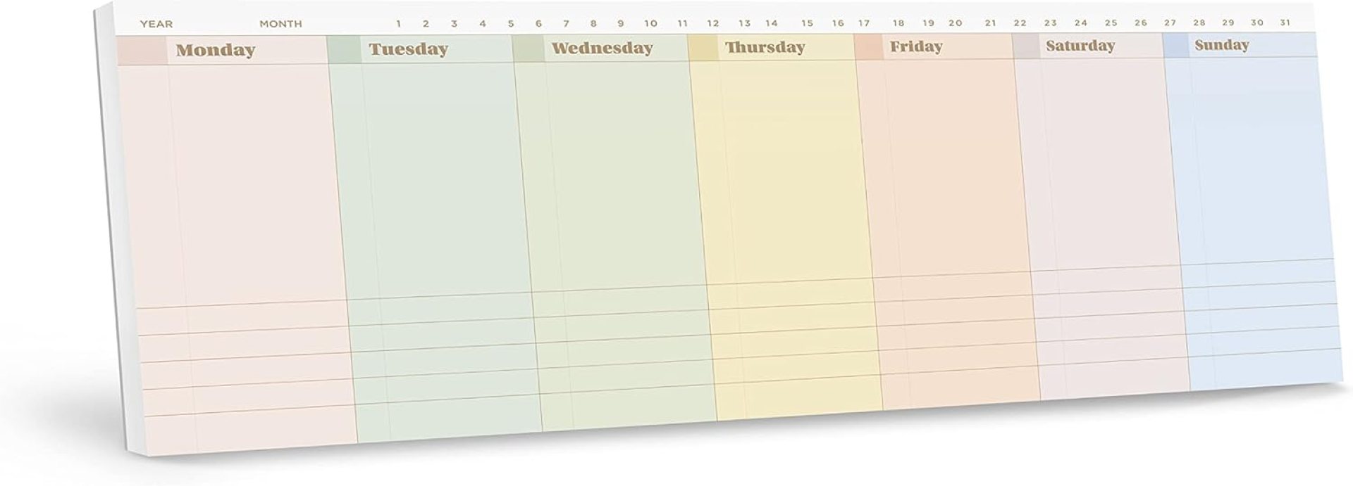 Oriday Weekly Calendar Planner Notepad Tear Off Pad (Rainbow) – Daily, Weekly Planning pads Oriday Weekly Calendar Planner Notepad Tear Off Pad (Rainbow) – Daily, Weekly Planning pads