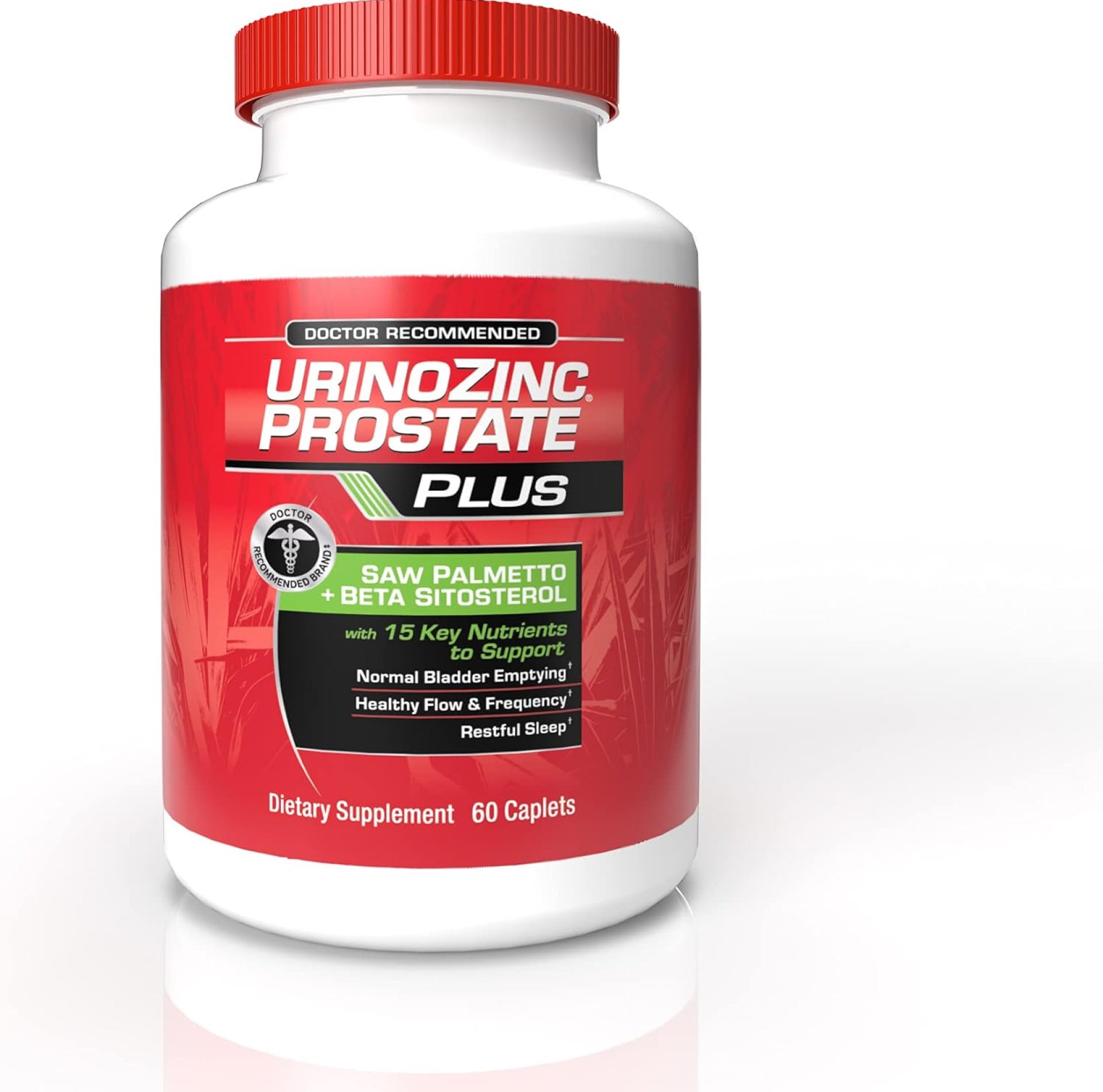 Urinozinc Plus – Prostate Supplement with Beta Sitosterol & Saw Palmetto – Reduce Frequent Urination Concerns & Support Your Prostate Health, 60 Caplets Urinozinc Plus – Prostate Supplement with Beta Sitosterol & Saw Palmetto – Reduce Frequent Urination Concerns & Support Your Prostate Health, 60 Caplets
