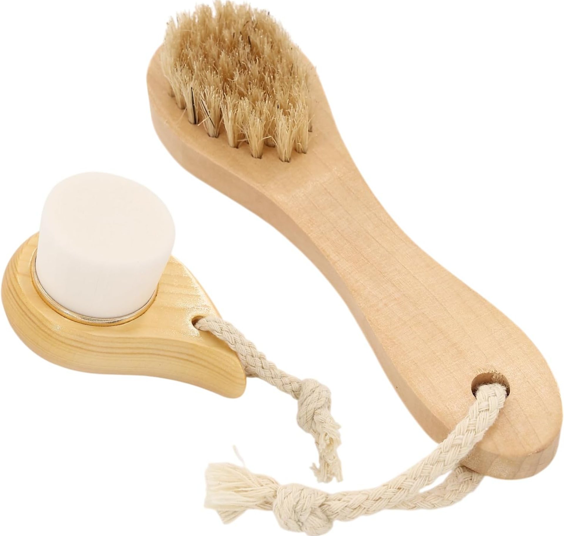 2 PCS Face Brushes for Cleansing, Facial Dry Brush for Face, 2 Styles-Soft Bristle+Boar Bristle, Deep Cleans Pores, Easy to Carry for Skin Cleansing, Skin Care and Massage 2 PCS Face Brushes for Cleansing, Facial Dry Brush for Face, 2 Styles-Soft Bristle+Boar Bristle, Deep Cleans Pores, Easy to Carry for Skin Cleansing, Skin Care and Massage