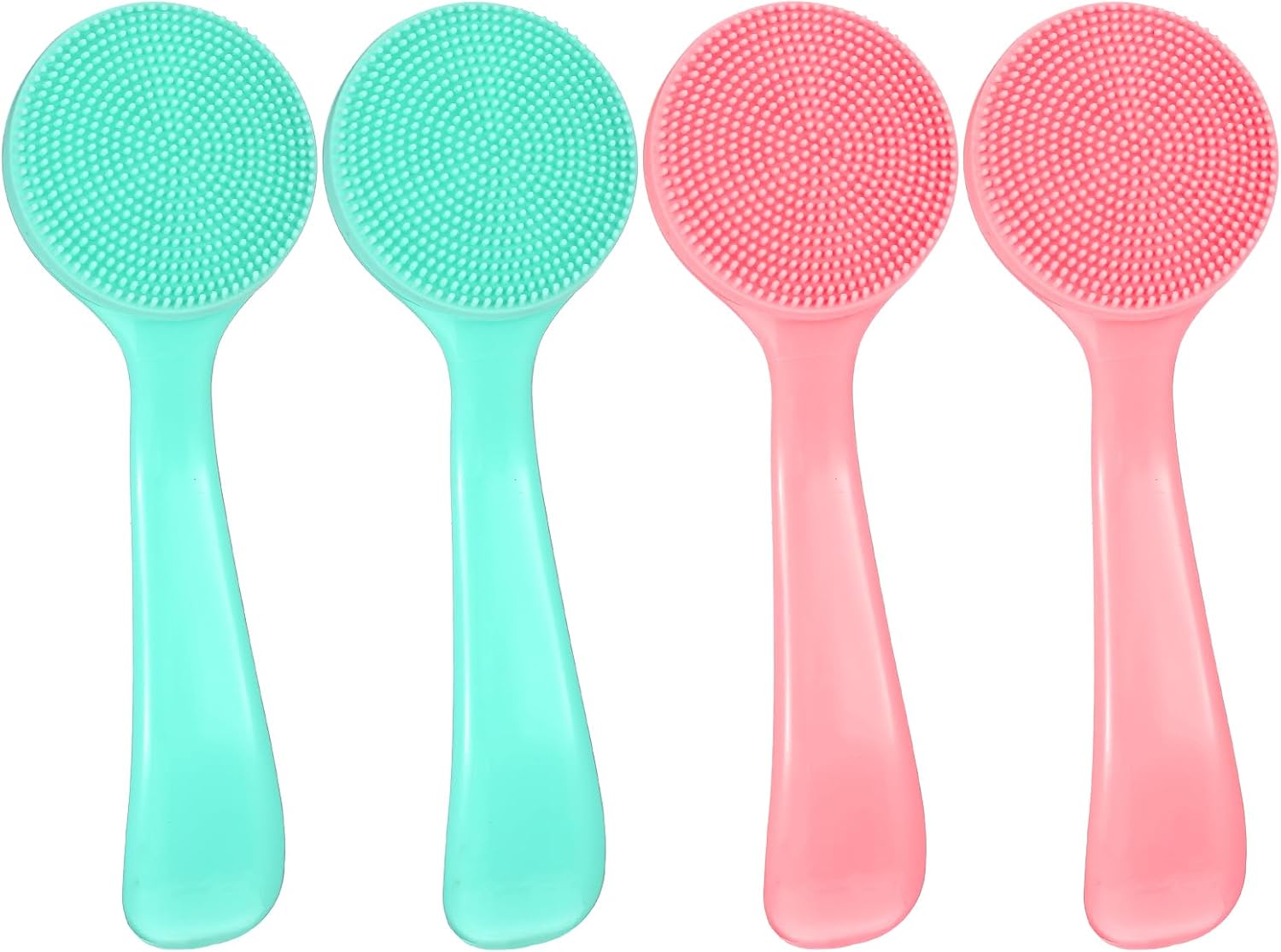 4PCS Silicone Manual Facial Cleansing Brush Waterproof Scrubber Exfoliating Brush Skin Friendly Soft Bristles Facial Cleansing Brushes for Blackheads Whiteheads Makeup Residu Removal Blue Pink 4PCS Silicone Manual Facial Cleansing Brush Waterproof Scrubber Exfoliating Brush Skin Friendly Soft Bristles Facial Cleansing Brushes for Blackheads Whiteheads Makeup Residu Removal Blue Pink