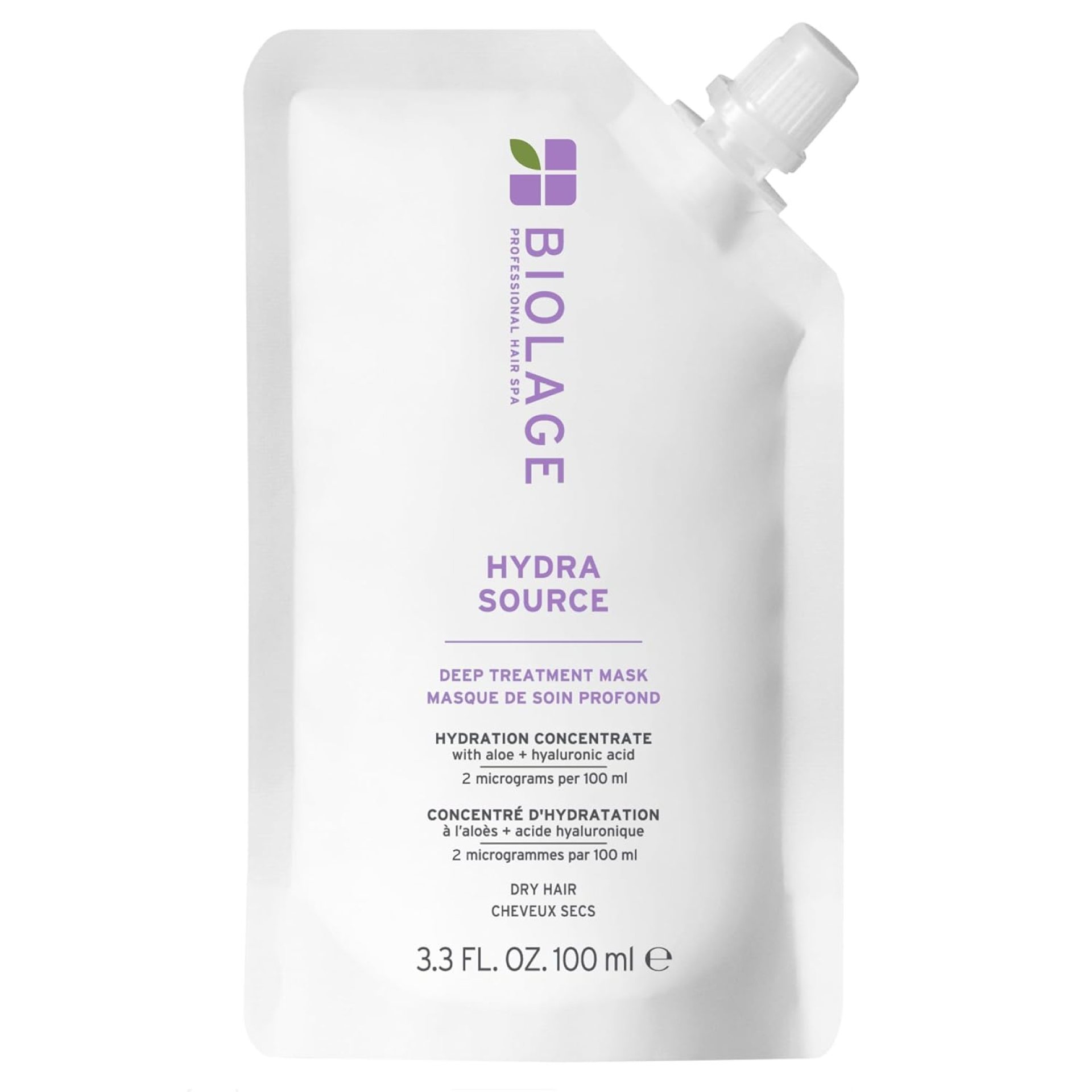 Biolage Hydra Source Deep Treatment Mask – Nourishes & Smooths, For Dry Hair, Infused with Micro-Filtered Aloe Vera & Fermented Hyaluronic Acid Biolage Hydra Source Deep Treatment Mask – Nourishes & Smooths, For Dry Hair, Infused with Micro-Filtered Aloe Vera & Fermented Hyaluronic Acid