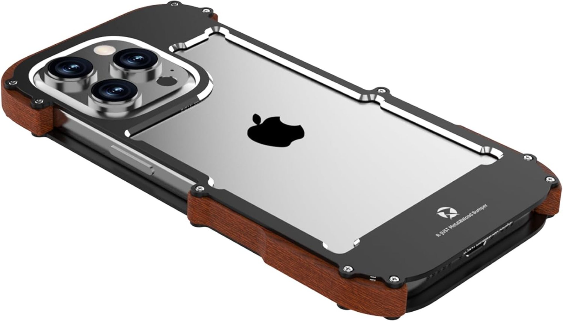 Case for iPhone 16/16 Plus/16 Pro/16 Pro Max, Premium Wood & Metal Bumper, Heat Dissipation Hollow Frame, Anti-Slip Grip Case for iPhone 16/16 Plus/16 Pro/16 Pro Max, Premium Wood & Metal Bumper, Heat Dissipation Hollow Frame, Anti-Slip Grip