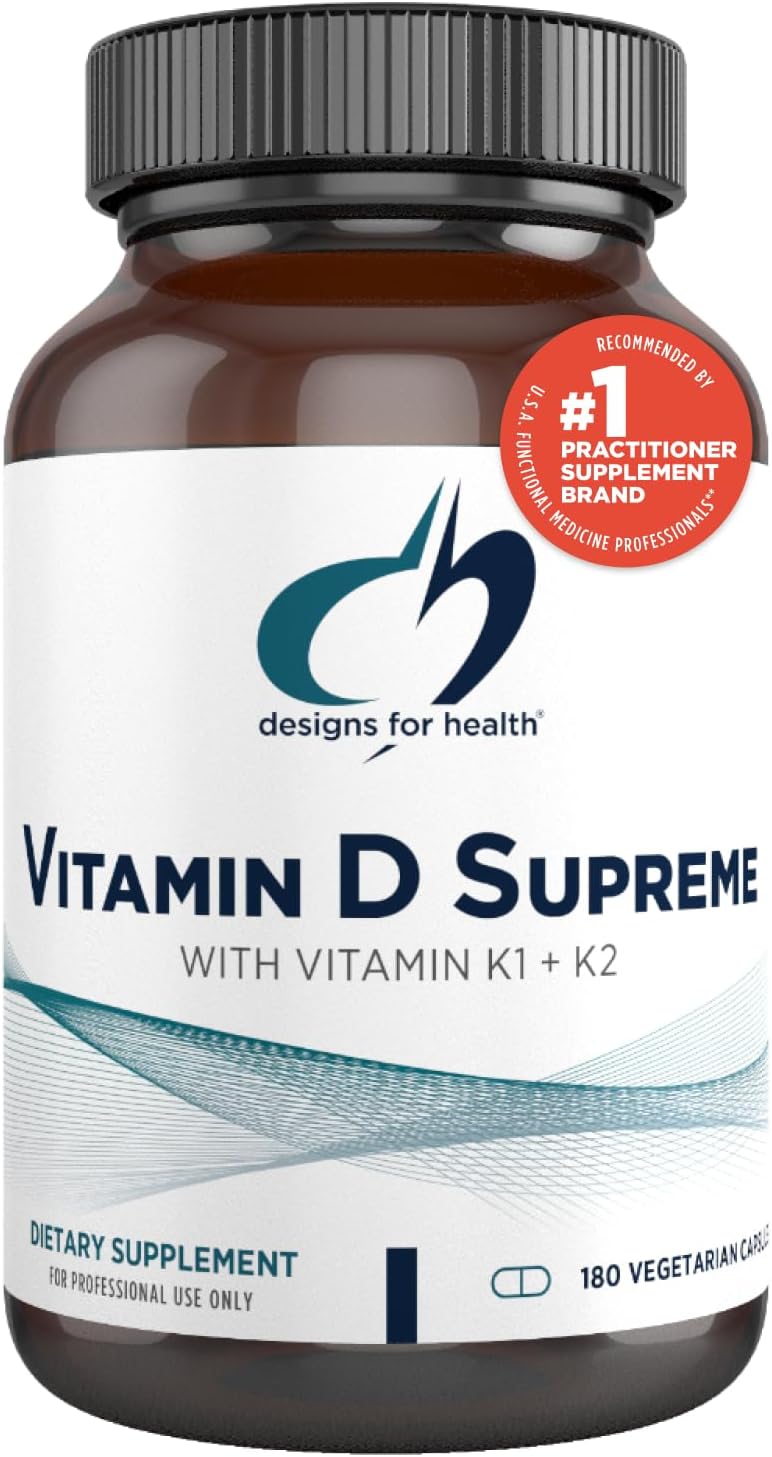 Designs for Health Vitamin D Supreme – Vitamin D 5000 IU with 2000mcg Vitamin K as MK4 for Bone Health, Heart Health & Immune Support – Vitamin D3 Enhanced with GG Supplement (180 Capsules) Designs for Health Vitamin D Supreme – Vitamin D 5000 IU with 2000mcg Vitamin K as MK4 for Bone Health, Heart Health & Immune Support – Vitamin D3 Enhanced with GG Supplement (180 Capsules)