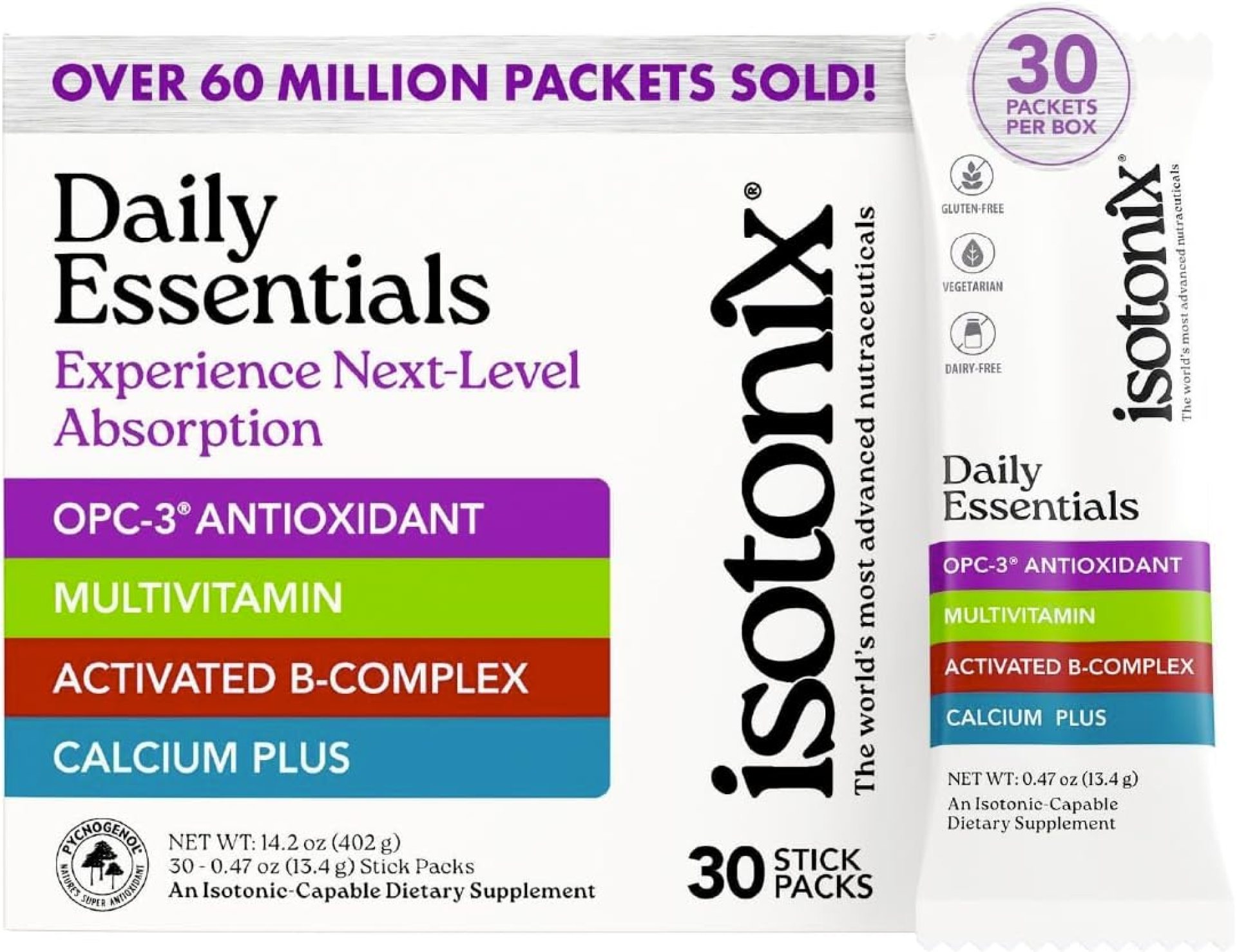 Isotonix Daily Essentials Packets – Antioxidant Supplements with OPC-3, Multivitamin, B-Complex & Calcium Plus – Gluten-Free, Non-GMO, Fast Absorption Vitamins for Energy, Immunity, and Bone Health Isotonix Daily Essentials Packets – Antioxidant Supplements with OPC-3, Multivitamin, B-Complex & Calcium Plus – Gluten-Free, Non-GMO, Fast Absorption Vitamins for Energy, Immunity, and Bone Health