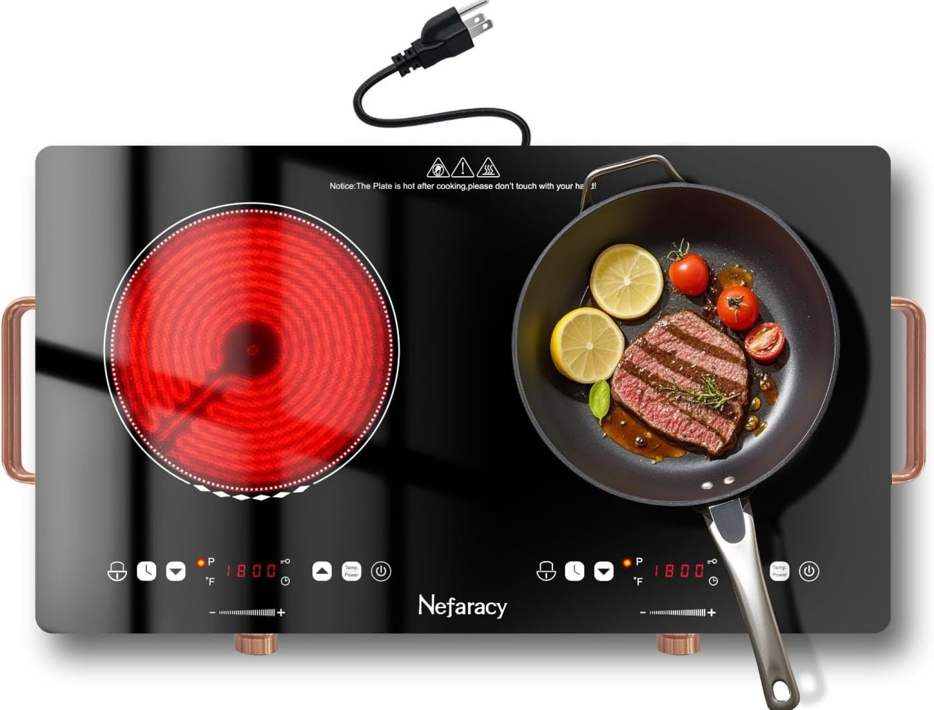 2 Burner Electric Cooktop 24 Inch Electric Stove, Nefaracy 2000W Portable electrical Stove with Handle, 9 Power Settings, Senor Touch & Knob Control, Safety Lock, Timer, 110-120V Plug in 2 Burner Electric Cooktop 24 Inch Electric Stove, Nefaracy 2000W Portable electrical Stove with Handle, 9 Power Settings, Senor Touch & Knob Control, Safety Lock, Timer, 110-120V Plug in