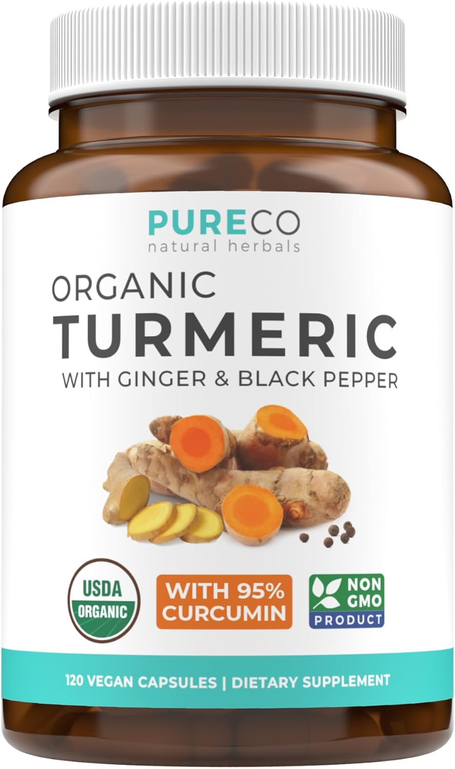 Organic Turmeric Ginger Black Pepper Supplement – High Potency Organic Turmeric Curcumin Capsules with Ginger & Black Pepper for Enhanced Benefits and Absorption – Vegan & Non-GMO (2 Month Supply) Organic Turmeric Ginger Black Pepper Supplement – High Potency Organic Turmeric Curcumin Capsules with Ginger & Black Pepper for Enhanced Benefits and Absorption – Vegan & Non-GMO (2 Month Supply)