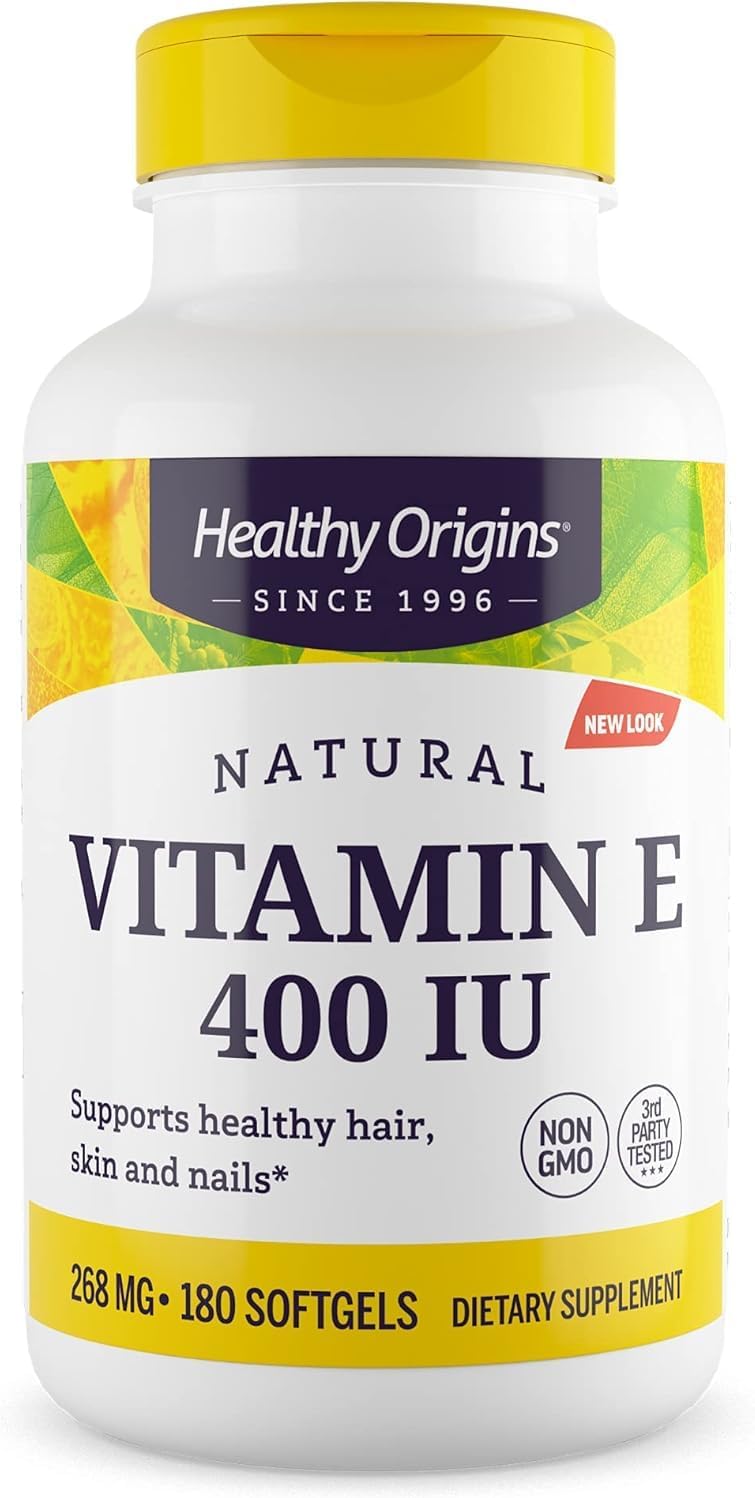 Healthy Origins Vitamin E 400 IU (Natural, Non-GMO, Gluten Free, Skin Support, Cardiovascular Support), 180 Softgels Healthy Origins Vitamin E 400 IU (Natural, Non-GMO, Gluten Free, Skin Support, Cardiovascular Support), 180 Softgels