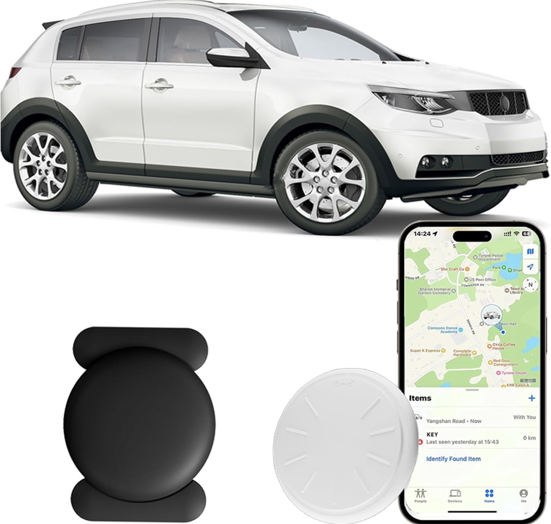 GPS Tracker for Vehicles, 1PCS Mini GPS Tracker with Magnetic Case, Work with Find My (iOS Only), No Monthly Fee Car Tracker (Black) GPS Tracker for Vehicles, 1PCS Mini GPS Tracker with Magnetic Case, Work with Find My (iOS Only), No Monthly Fee Car Tracker (Black)