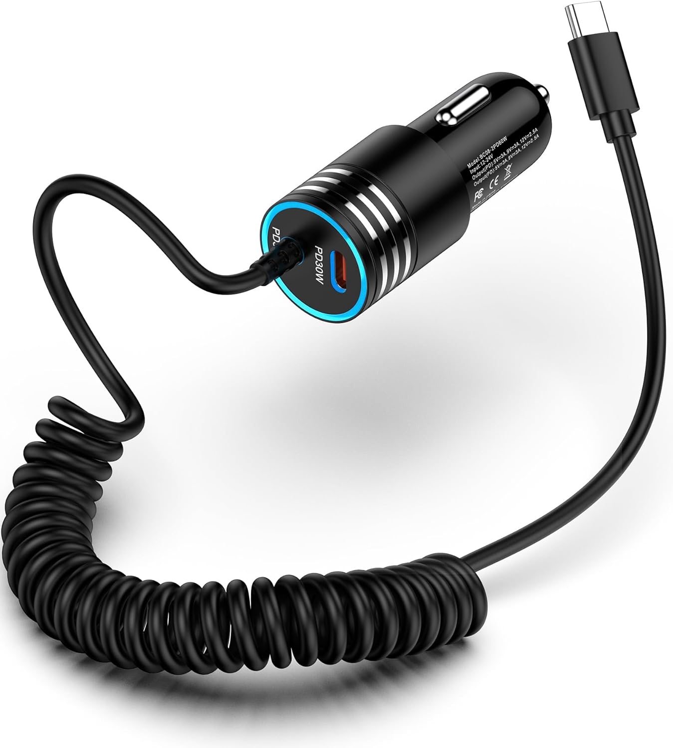 iPhone 16e Car Charger USB C, 60W Dual PD Super Fast Charging Car Adapter with Coiled USB-C Cable for Apple 16 Pro Max/16 Pro/15 Plus/15 Pro, iPad mini/Air/Pro 11 13inch, Type C cargador para for Car iPhone 16e Car Charger USB C, 60W Dual PD Super Fast Charging Car Adapter with Coiled USB-C Cable for Apple 16 Pro Max/16 Pro/15 Plus/15 Pro, iPad mini/Air/Pro 11 13inch, Type C cargador para for Car