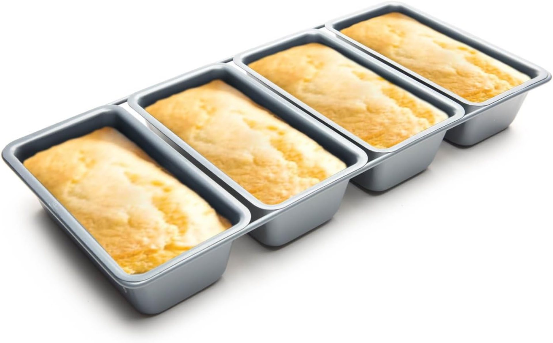 Fox Run Loaf Pan, Linked Non-Stick Mini Bread Pans, Set of 4 Fox Run Loaf Pan, Linked Non-Stick Mini Bread Pans, Set of 4