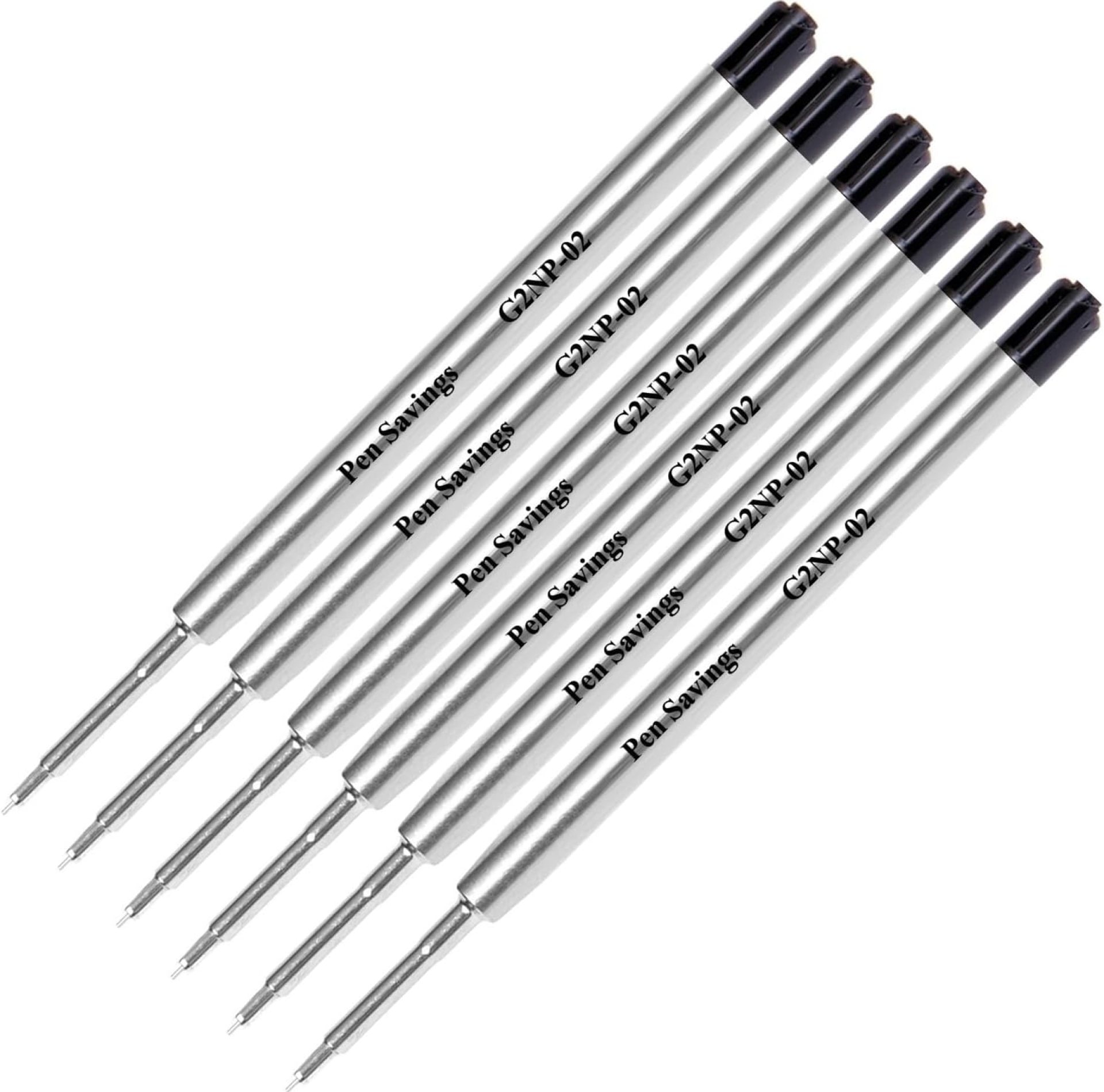 6 Pack, Pen Savings Gel Pen Refills Compatible with Parker Ballpoint Pens, .5mm Extra Fine Needle Point, Smooth Writing, Frictionless Flow (Bulk Packed) (Black) 6 Pack, Pen Savings Gel Pen Refills Compatible with Parker Ballpoint Pens, .5mm Extra Fine Needle Point, Smooth Writing, Frictionless Flow (Bulk Packed) (Black)
