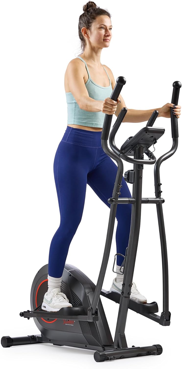Sunny Health & Fitness 2-in-1 Smart Upright Elliptical Full-Body Exerciser w/Pulse Sensors, Home Cross-Training Cardio Workout Machine, Free SunnyFit App Bluetooth Link, Optional Long Stride Length Sunny Health & Fitness 2-in-1 Smart Upright Elliptical Full-Body Exerciser w/Pulse Sensors, Home Cross-Training Cardio Workout Machine, Free SunnyFit App Bluetooth Link, Optional Long Stride Length