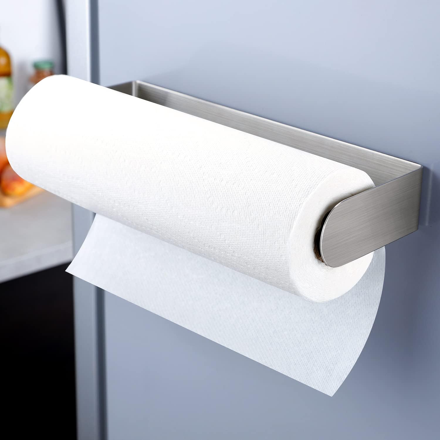 DELITON Magnetic Paper Towel Holder – Multifunctional Paper Towel Bar with Strong Magnetic Backing for Kitchen, Refrigerator, Grill Silver DELITON Magnetic Paper Towel Holder – Multifunctional Paper Towel Bar with Strong Magnetic Backing for Kitchen, Refrigerator, Grill Silver