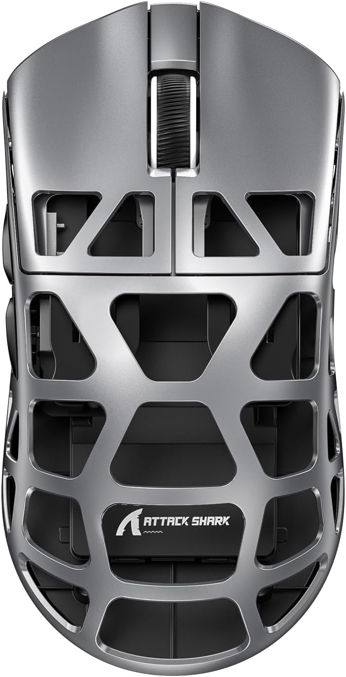 ATTACK SHARK R3 46g Superlight Wireless Gaming Mouse, Magnesium Alloy BT/2.4Ghz/Wired Computer Mouse, PAW3395 26K DPI Sensor, 8000Hz Wireless Polling Rate Programmable Mice for PC/Laptop/Mac (Grey) ATTACK SHARK R3 46g Superlight Wireless Gaming Mouse, Magnesium Alloy BT/2.4Ghz/Wired Computer Mouse, PAW3395 26K DPI Sensor, 8000Hz Wireless Polling Rate Programmable Mice for PC/Laptop/Mac (Grey)