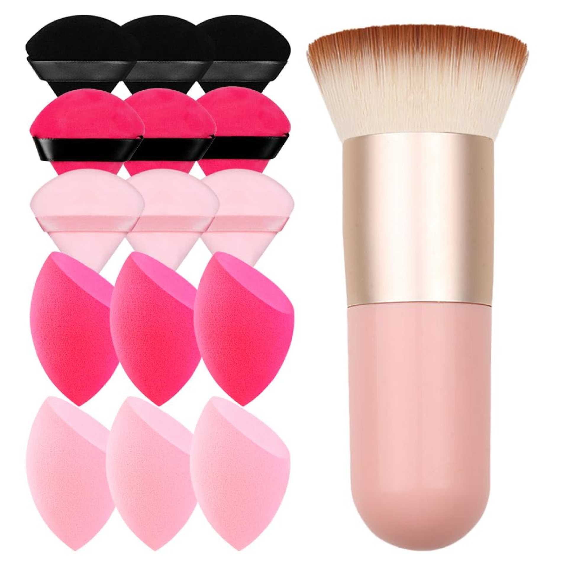 Makeup Foundation Brush with Powder Puff and Sponges, 15pcs Makeup Tool Set, Easily Blends Makeup Set for Liquid, Cream, and Powder, Reusable & Washable (Large, 15, Count) Makeup Foundation Brush with Powder Puff and Sponges, 15pcs Makeup Tool Set, Easily Blends Makeup Set for Liquid, Cream, and Powder, Reusable & Washable (Large, 15, Count)
