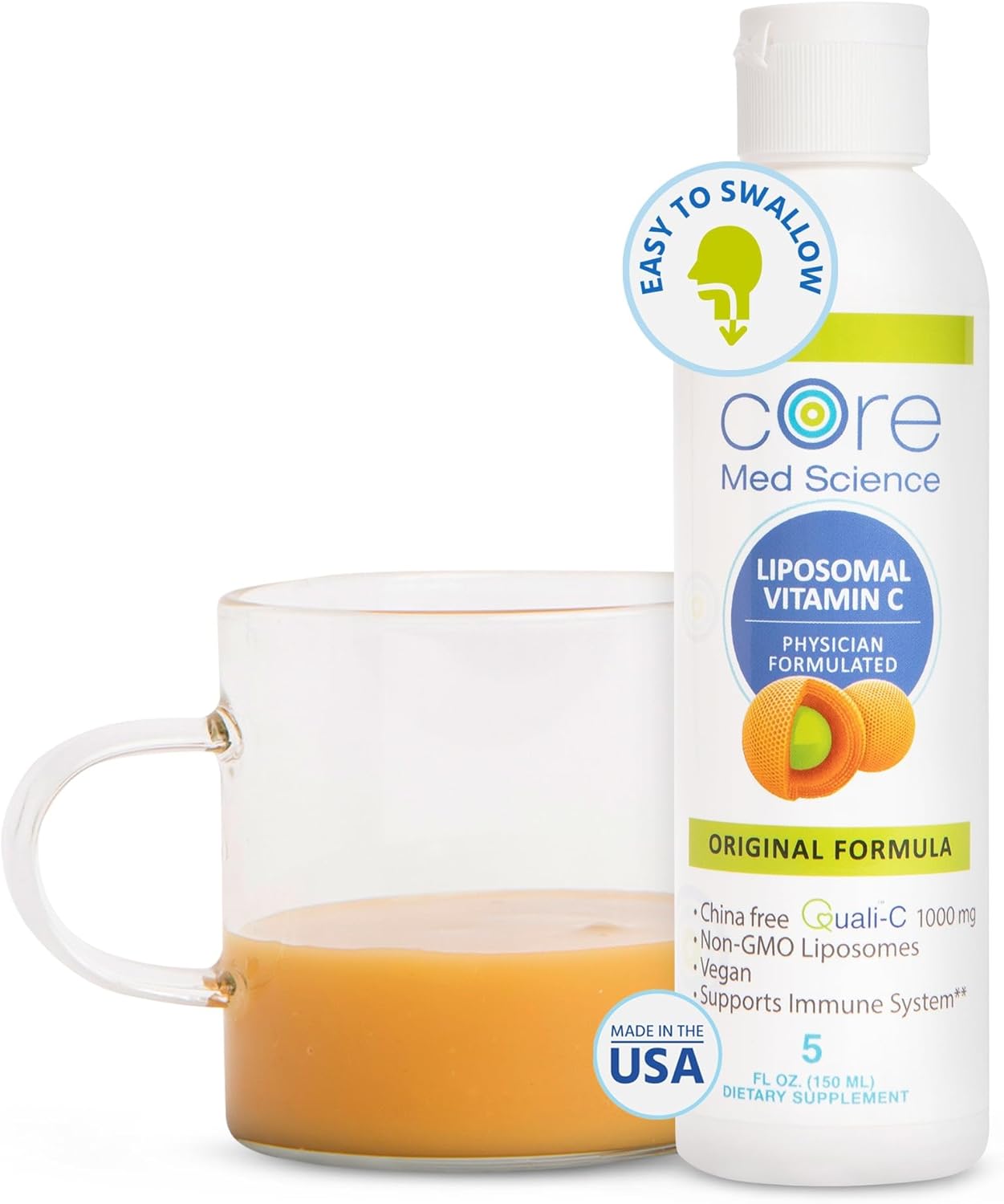 Core Med Science Liposomal Vitamin C 1000mg Liquid – Original Formula, 5 Fl Oz – Natural Liposomal Vitamin C Supplement Non-GMO – Immune System Booster for Adults – Supports Collagen Formation Core Med Science Liposomal Vitamin C 1000mg Liquid – Original Formula, 5 Fl Oz – Natural Liposomal Vitamin C Supplement Non-GMO – Immune System Booster for Adults – Supports Collagen Formation