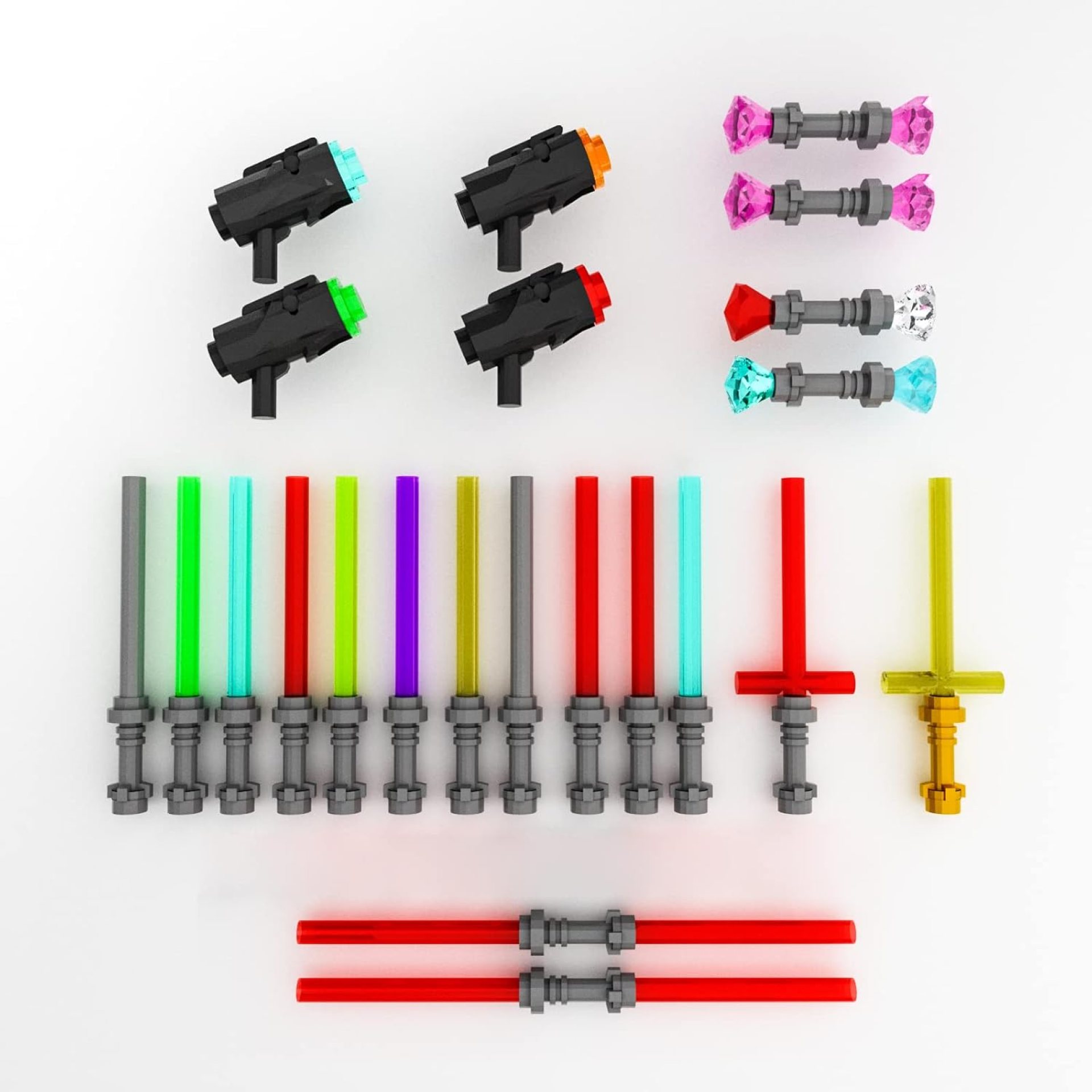 105pcs Light Sword Saber Blaster Building Blocks Accessory Pack for Lego Star Wars Fans, Third Party Building Accessories Compatible for Lego Minifigures 105pcs Light Sword Saber Blaster Building Blocks Accessory Pack for Lego Star Wars Fans, Third Party Building Accessories Compatible for Lego Minifigures