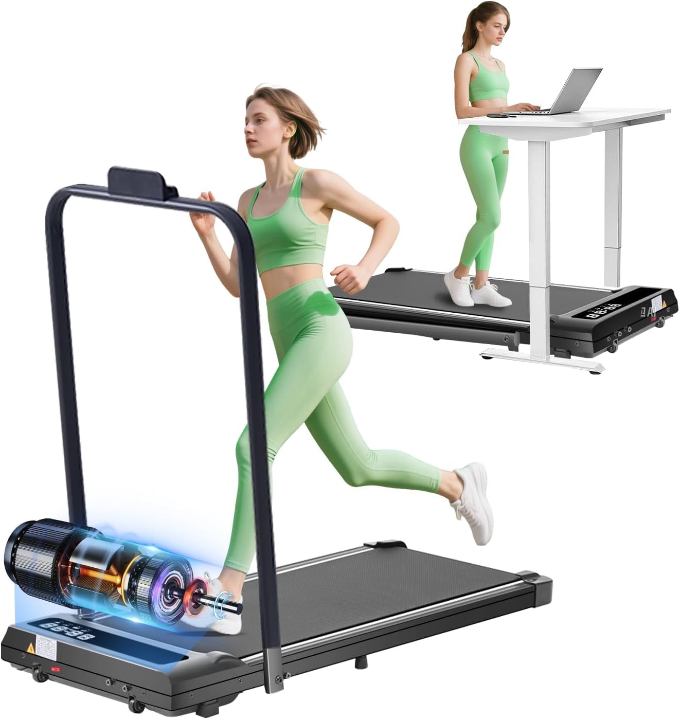 Walking Pad with Handle Bar, 3.0HP Foldable Folding Treadmills for Home Small, 3 in 1 Portable Treadmill with Handles, Small Walking Pad Treadmill Home with Remote Control, 320LB Capacity Walking Pad with Handle Bar, 3.0HP Foldable Folding Treadmills for Home Small, 3 in 1 Portable Treadmill with Handles, Small Walking Pad Treadmill Home with Remote Control, 320LB Capacity