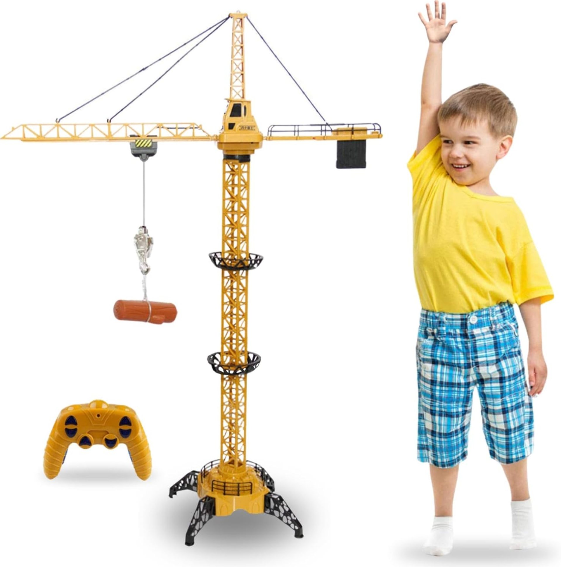 Liberty Imports 6 Channel RC Mega Tower Crane, 50.4 inch Tall 2.4GHz Remote Control Construction Site Toy 680° Rotation Lift Model with Tower Lights and Sounds for Kids Liberty Imports 6 Channel RC Mega Tower Crane, 50.4 inch Tall 2.4GHz Remote Control Construction Site Toy 680° Rotation Lift Model with Tower Lights and Sounds for Kids