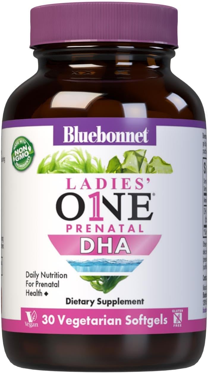 Bluebonnet Nutrition Ladies’ One Prenatal DHA, Daily Nutrition for Prenatal Health*, Non-GMO, Vegan, Gluten-Free, 30 Vegetarian Softgels, 30 Servings Bluebonnet Nutrition Ladies’ One Prenatal DHA, Daily Nutrition for Prenatal Health*, Non-GMO, Vegan, Gluten-Free, 30 Vegetarian Softgels, 30 Servings