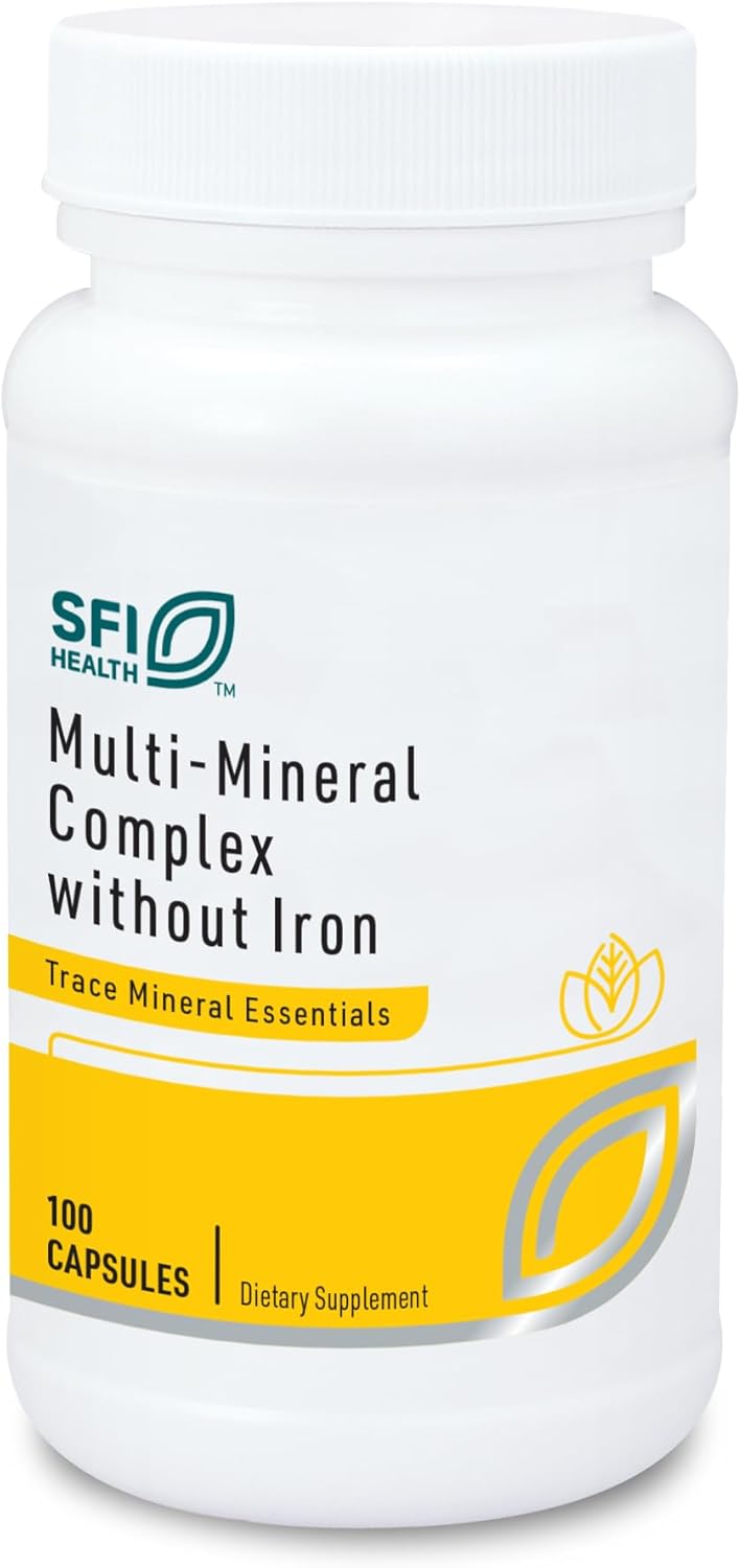 Klaire Labs Multi-Mineral Complex Without Iron – Broad Spectrum & Hypoallergenic Essential Trace Mineral Blend with Copper & Zinc, Iron-Free (100 Capsules) Klaire Labs Multi-Mineral Complex Without Iron – Broad Spectrum & Hypoallergenic Essential Trace Mineral Blend with Copper & Zinc, Iron-Free (100 Capsules)