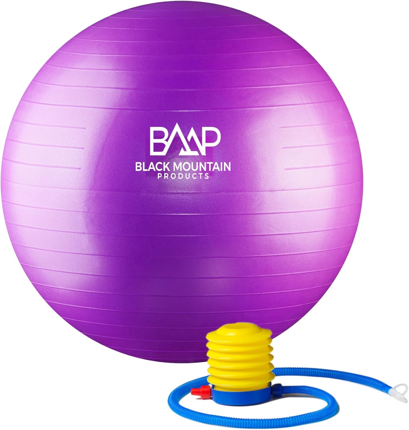 Black Mountain Products Professional Grade Exercise Stability Yoga Ball, Foot Pump, Ball Plug, Plug Puller, 2000 Pounds Static Weight Capacity Antiburst Black Mountain Products Professional Grade Exercise Stability Yoga Ball, Foot Pump, Ball Plug, Plug Puller, 2000 Pounds Static Weight Capacity Antiburst