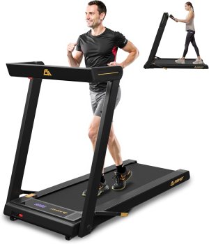 Walking Pad with Incline, Under Desk Treadmill, Portable Treadmills for Home Office, 4 in 1 Walking Running Machine Manual Incline, Compact Treadmill 265LB Capacity with Remote Control