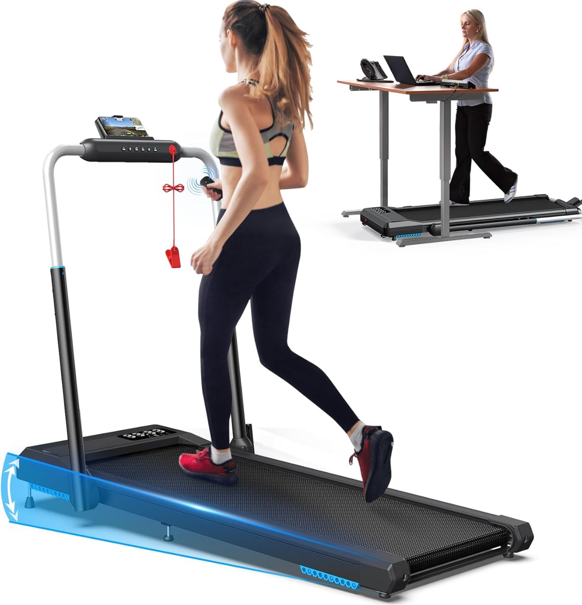 WELLFIT 10% Incline Treadmills for Home, Under Desk Walking Pad 360+lbs Weight Capacity, Foldable Treadmill for Small Space Apartment, Portable Easy to Move Upright Place, Long Stride, Space Saver WELLFIT 10% Incline Treadmills for Home, Under Desk Walking Pad 360+lbs Weight Capacity, Foldable Treadmill for Small Space Apartment, Portable Easy to Move Upright Place, Long Stride, Space Saver