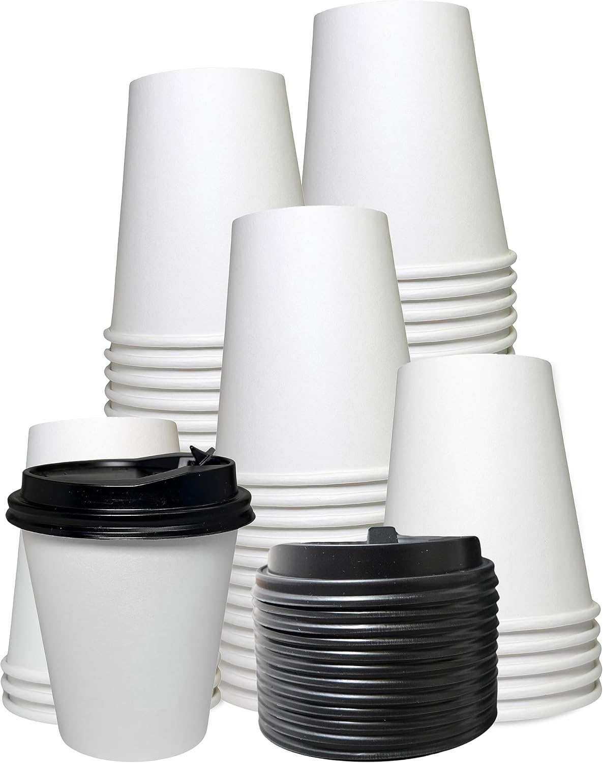 10oz White Paper Coffee Cups with Black Lids – (250 Count) by EcoQuality – Disposable Paper Coffee Cups – Hot Drink, Tea, Coffee, Cappuccino, Hot Chocolate, Chai, Chai Latte, Office,Travel 10oz White Paper Coffee Cups with Black Lids – (250 Count) by EcoQuality – Disposable Paper Coffee Cups – Hot Drink, Tea, Coffee, Cappuccino, Hot Chocolate, Chai, Chai Latte, Office,Travel