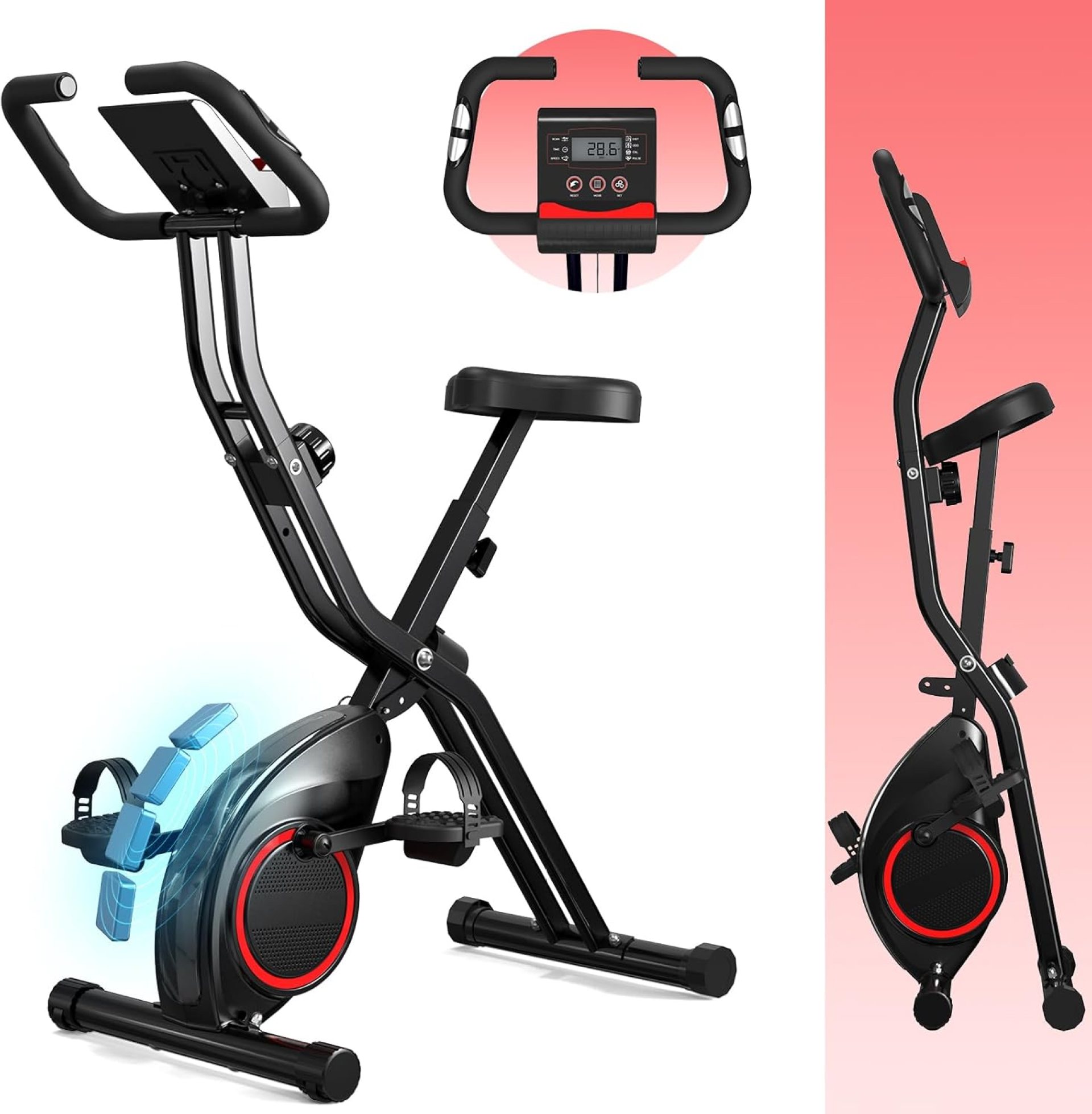 Foldable Exercise Bike for Small Apartments, Stationary Bikes for Home, Indoor Portable Cycling Bike with 16-Level Magnetic Resistance, 260LBS Capacity, 5.5 LBS Flywheel, Designed for Small Space Workout 816 Foldable Exercise Bike for Small Apartments, Stationary Bikes for Home, Indoor Portable Cycling Bike with 16-Level Magnetic Resistance, 260LBS Capacity, 5.5 LBS Flywheel, Designed for Small Space Workout 816