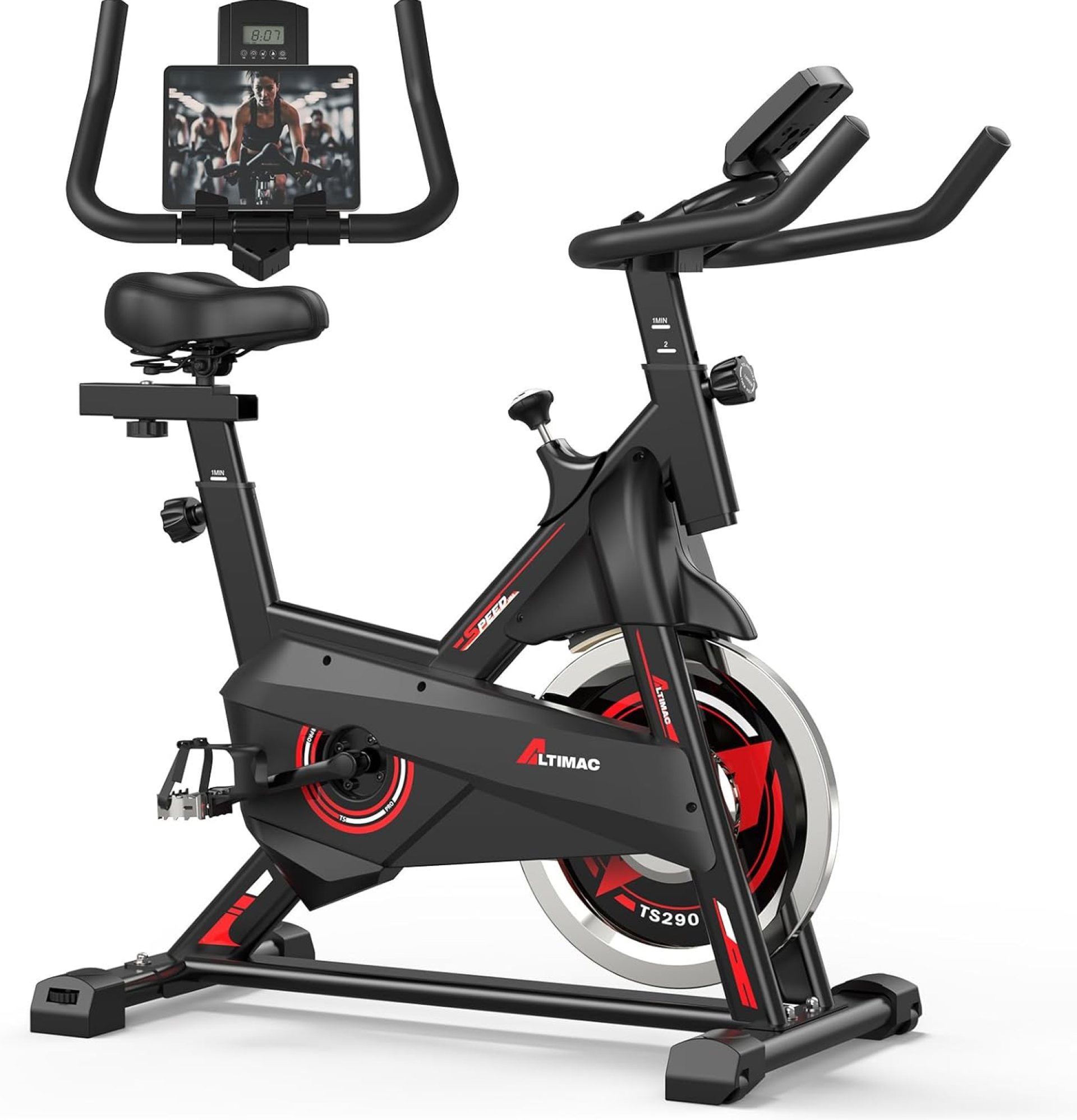 Exercise Bike, Stationary Bike for Home/Indoor Cycling Bike Silent Belt Drive, Stationary Bike with 300lbs Weight Capacity w/Comfortable Seat Cushion & Tablet Mount Exercise Bike, Stationary Bike for Home/Indoor Cycling Bike Silent Belt Drive, Stationary Bike with 300lbs Weight Capacity w/Comfortable Seat Cushion & Tablet Mount