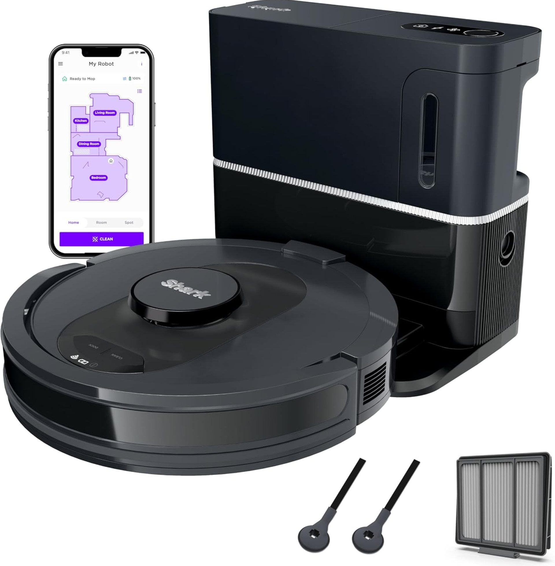 Shark AV2501S AI Ultra Robot Vacuum, with Matrix Clean, Home Mapping, 30-Day Capacity HEPA Bagless Self Empty Base, Perfect for Pet Hair, Wifi, Dark Grey Shark AV2501S AI Ultra Robot Vacuum, with Matrix Clean, Home Mapping, 30-Day Capacity HEPA Bagless Self Empty Base, Perfect for Pet Hair, Wifi, Dark Grey