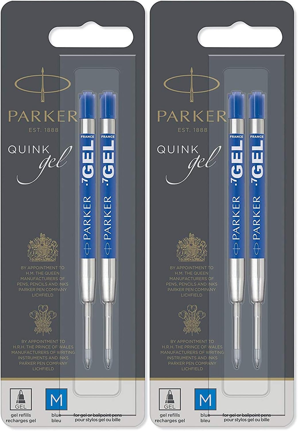Parker Quink Refill Ink for Ballpoint Ball Pens, Medium Point, Blue Ink, 4-Total refills ( 30526PP-2PK) Parker Quink Refill Ink for Ballpoint Ball Pens, Medium Point, Blue Ink, 4-Total refills ( 30526PP-2PK)