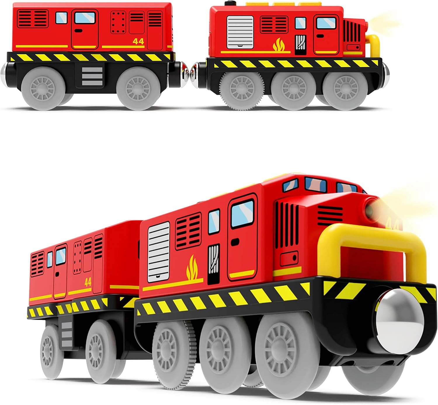 Train Toys Battery Operated Locomotive Trains for Wooden Track, Motorized Train for Toddlers with Magnetic Connection, Compatible with Thomas, Brio, Chuggington, Melissa and Doug Train Toys Battery Operated Locomotive Trains for Wooden Track, Motorized Train for Toddlers with Magnetic Connection, Compatible with Thomas, Brio, Chuggington, Melissa and Doug