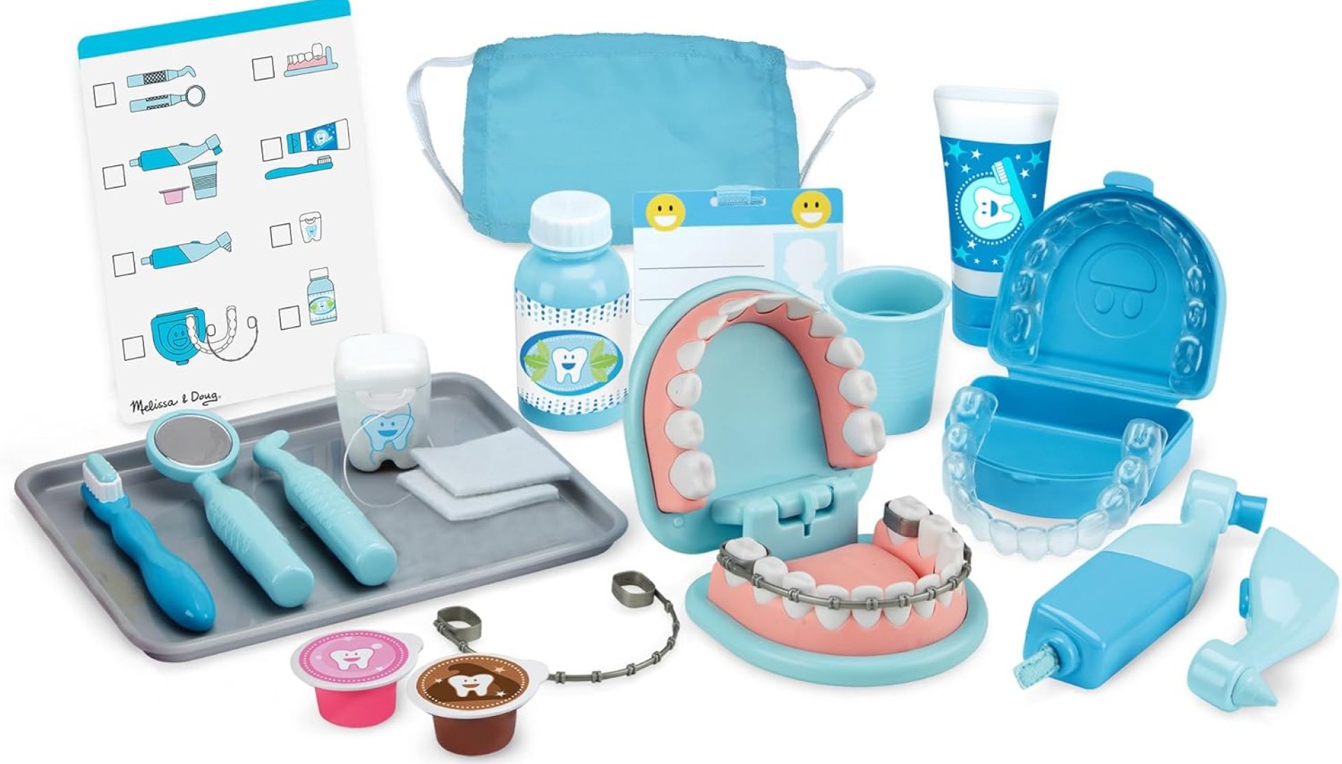 Melissa & Doug Super Smile Dentist Kit with Pretend Play Set of Teeth and Dental Accessories (25 Toy Pieces) Pretend Dentist Play Set, for Kids Ages 3+ Melissa & Doug Super Smile Dentist Kit with Pretend Play Set of Teeth and Dental Accessories (25 Toy Pieces) Pretend Dentist Play Set, for Kids Ages 3+