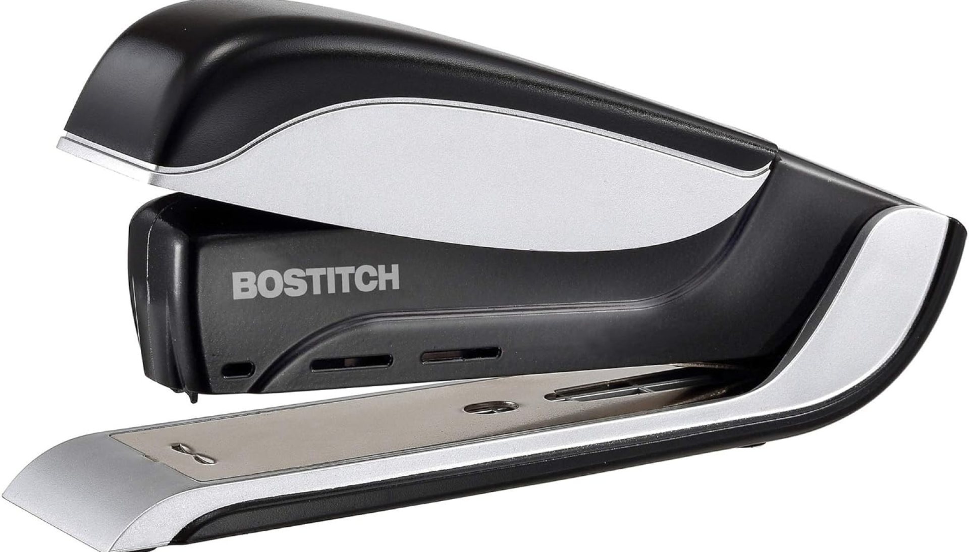 Bostitch Office Premium Spring-Powered Desktop Stapler- One Finger, No Effort – Black/Gray (1140) Bostitch Office Premium Spring-Powered Desktop Stapler- One Finger, No Effort – Black/Gray (1140)