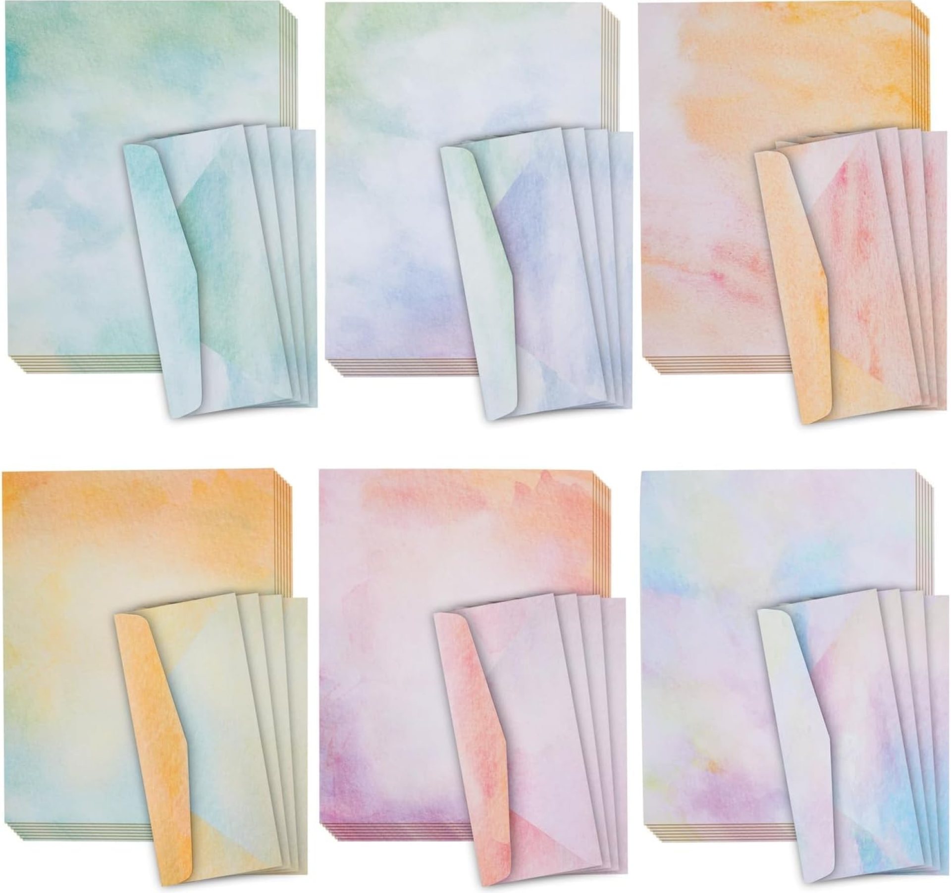 Paper Junkie Watercolor Stationery Paper and Envelopes Set, 6 Assorted Colors (8.5 x 11 In, 48 Sheets and 24 Envelopes Set) – Stationery Paper For Writing Letters Paper Junkie Watercolor Stationery Paper and Envelopes Set, 6 Assorted Colors (8.5 x 11 In, 48 Sheets and 24 Envelopes Set) – Stationery Paper For Writing Letters